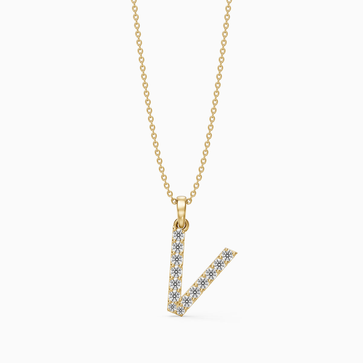 Harley Lab Grown Diamond V Initial Pendant Necklace