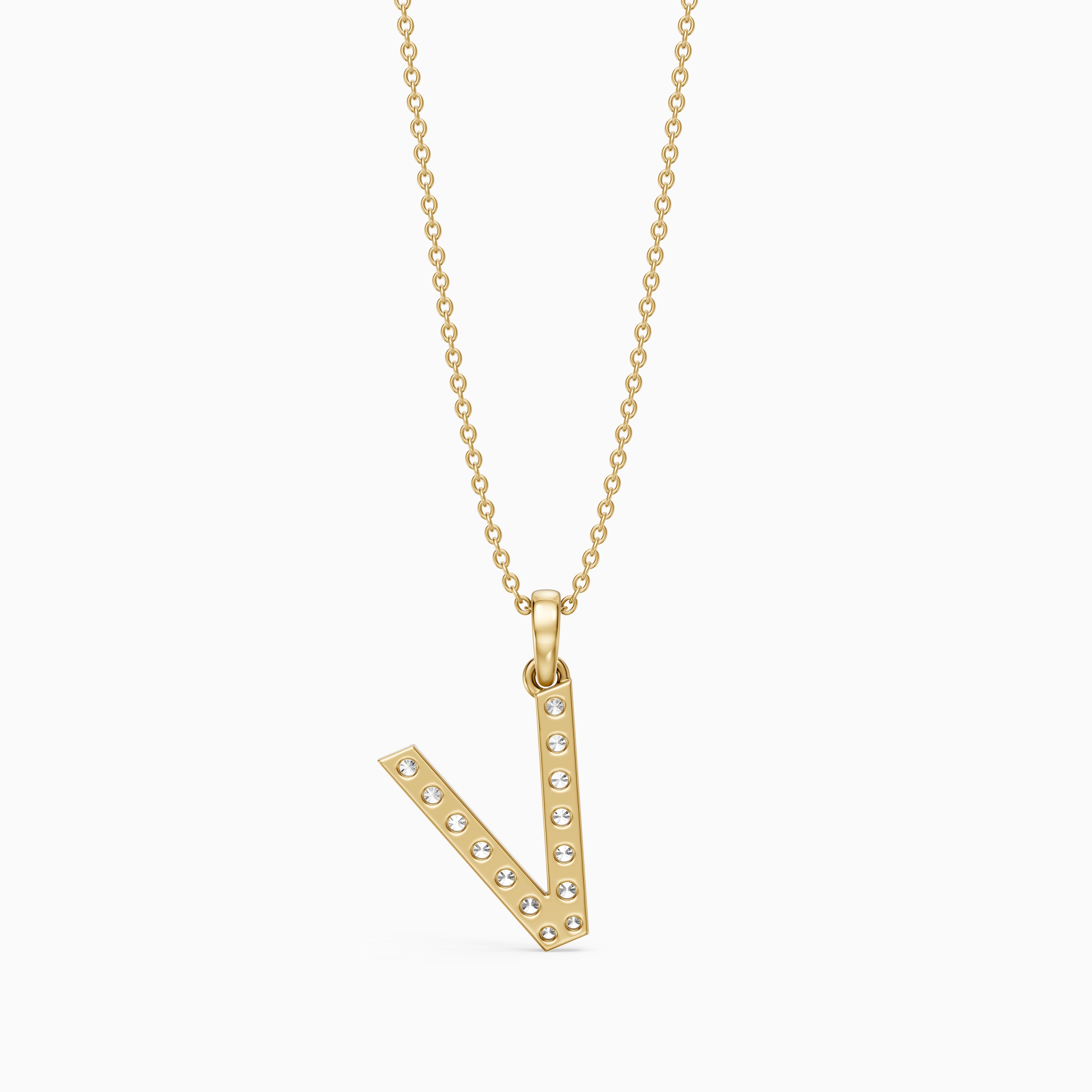 Harley Lab Grown Diamond V Initial Pendant Necklace