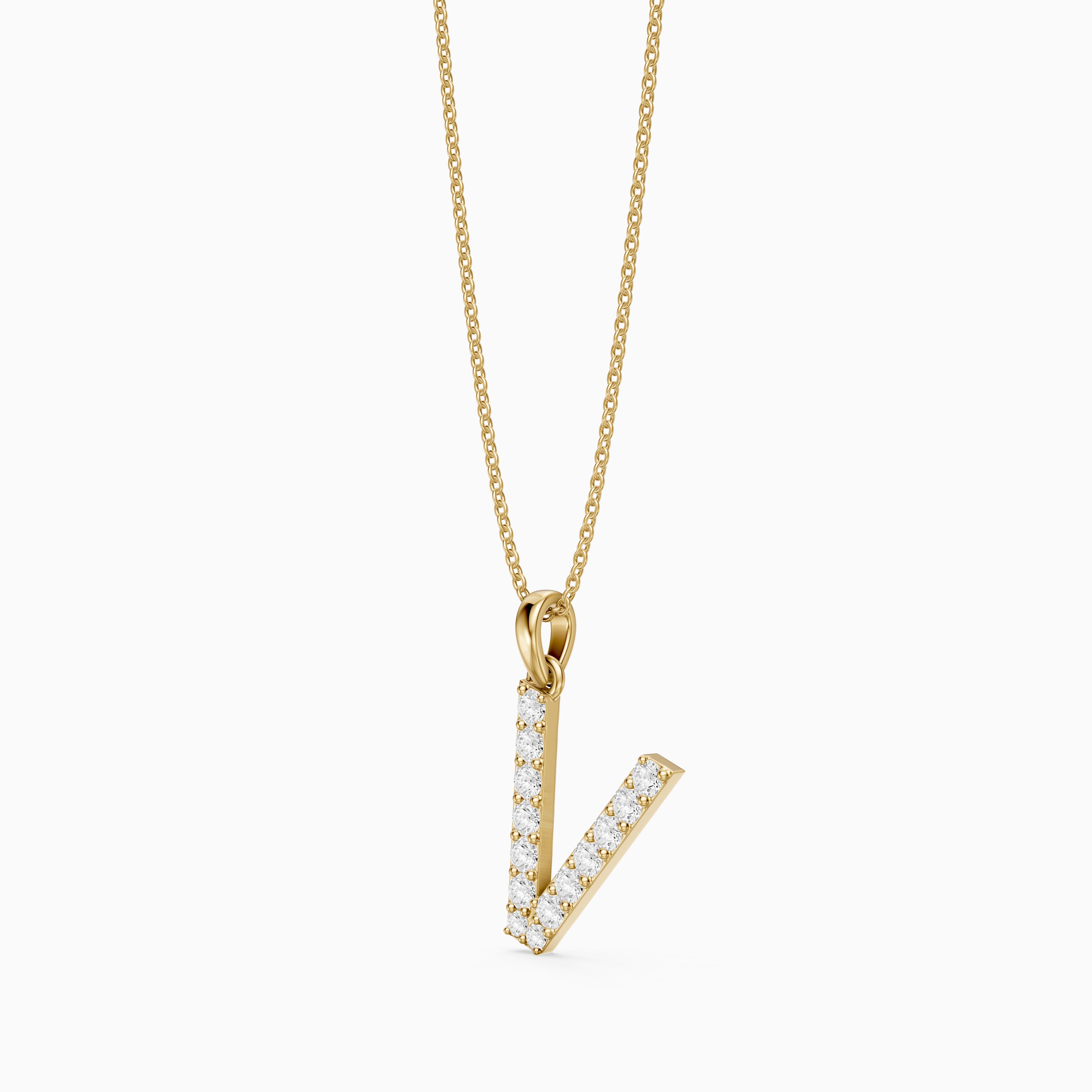 Harley Lab Grown Diamond V Initial Pendant Necklace