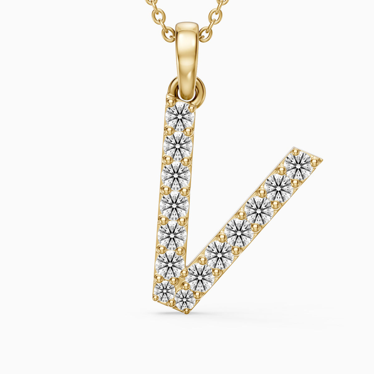 Harley Lab Grown Diamond V Initial Pendant Necklace