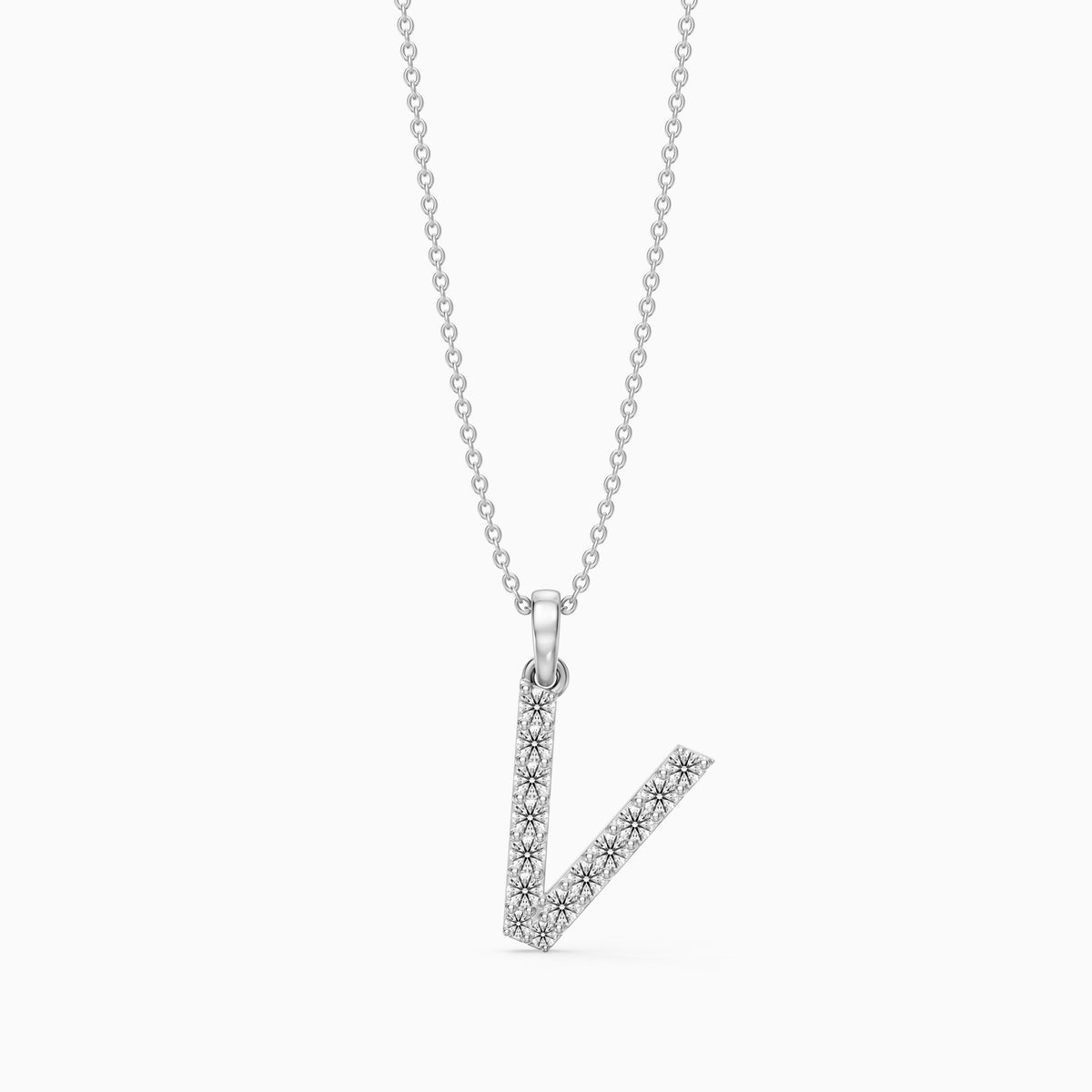 Harley Lab Grown Diamond V Initial Pendant Necklace