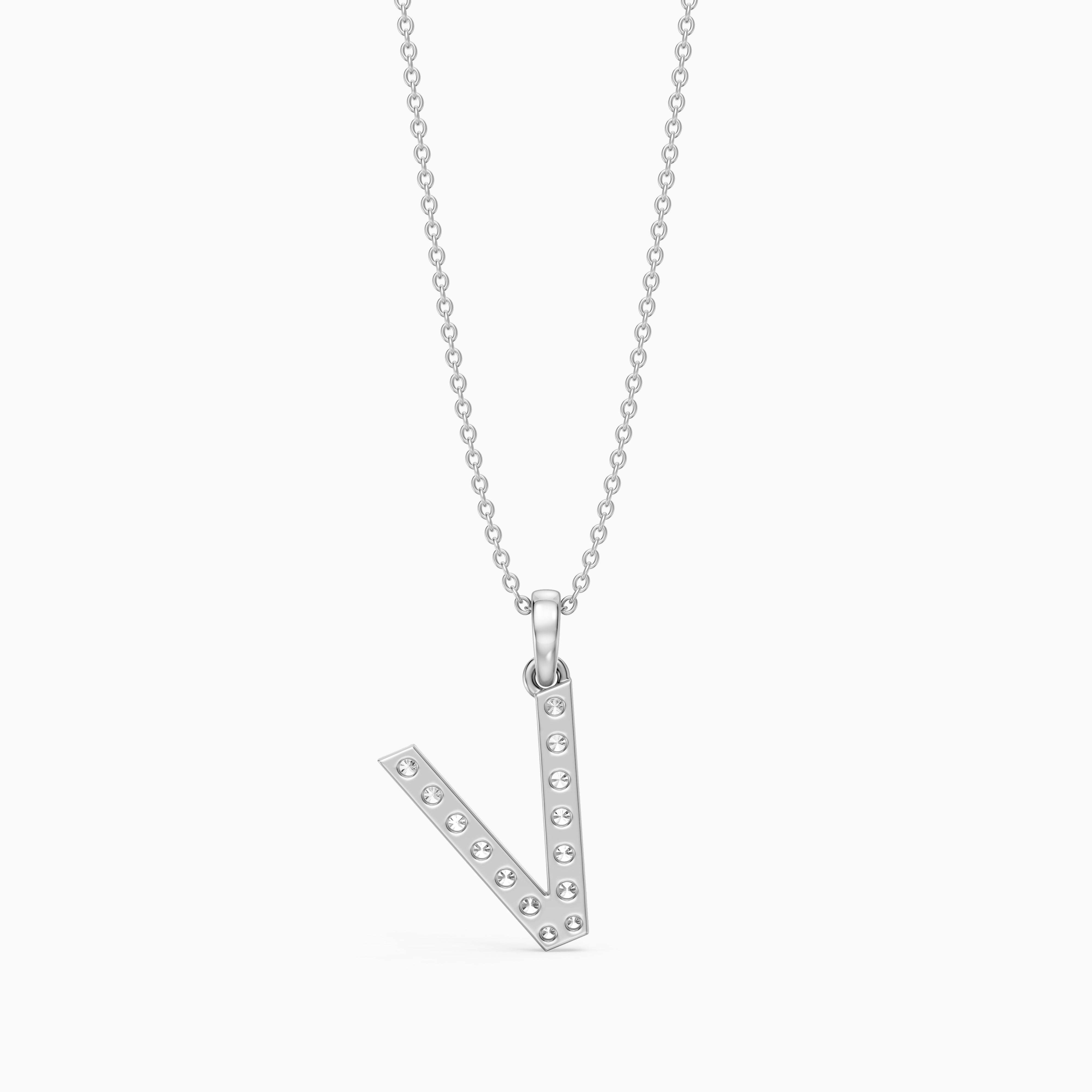 Harley Lab Grown Diamond V Initial Pendant Necklace