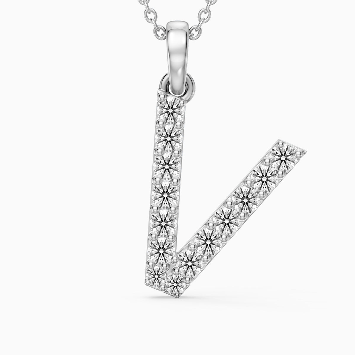 Harley Lab Grown Diamond V Initial Pendant Necklace