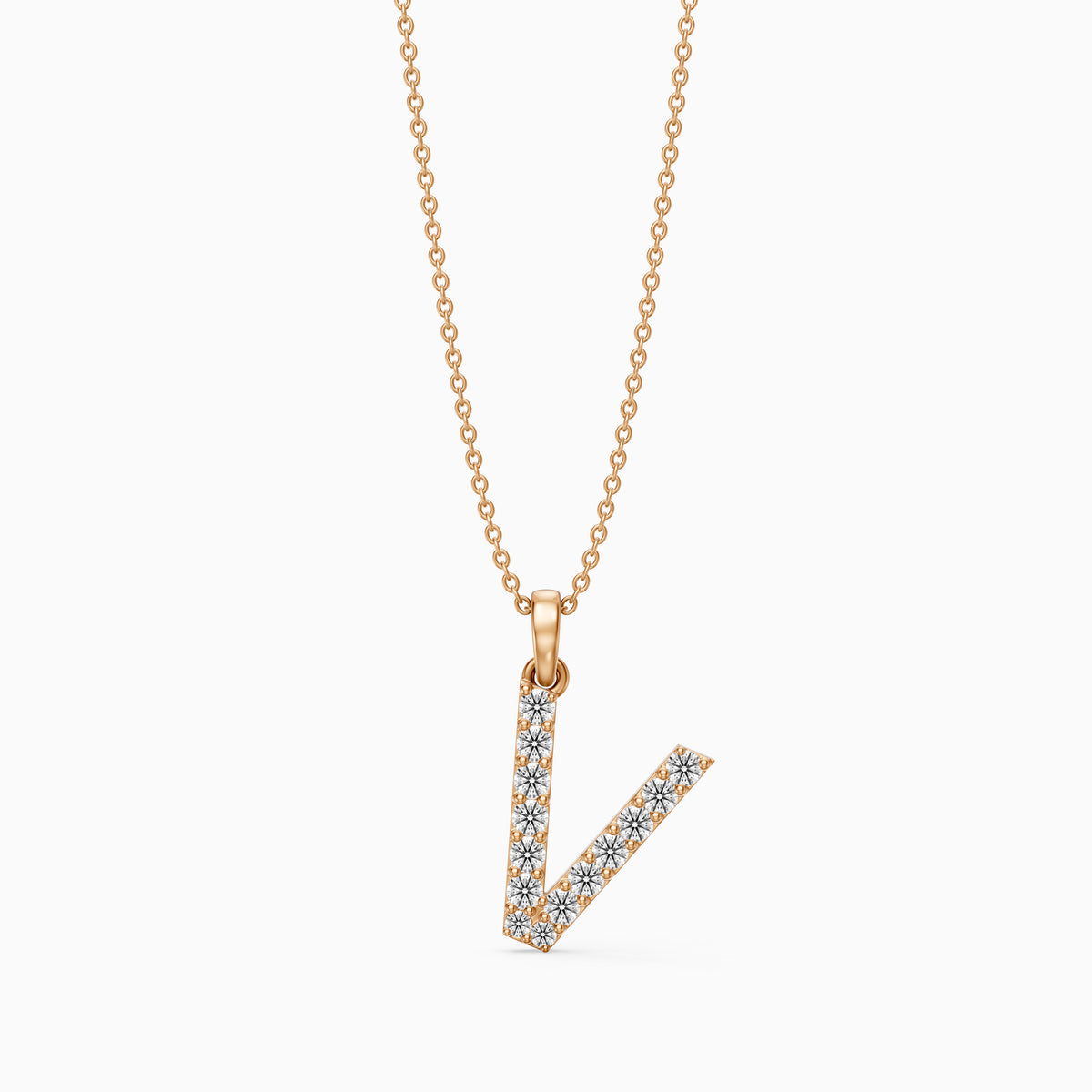 Harley Lab Grown Diamond V Initial Pendant Necklace