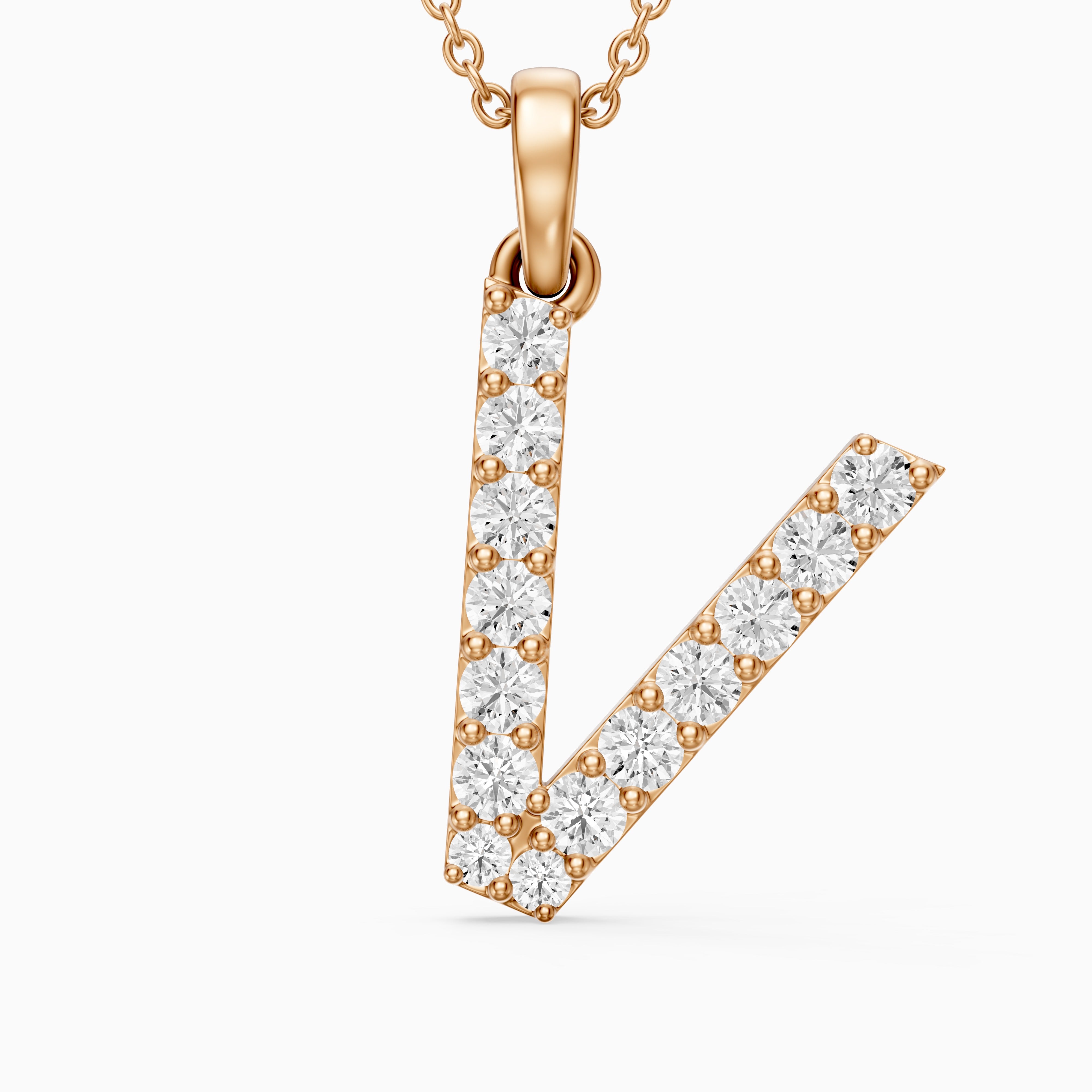 Harley Lab Grown Diamond V Initial Pendant Necklace