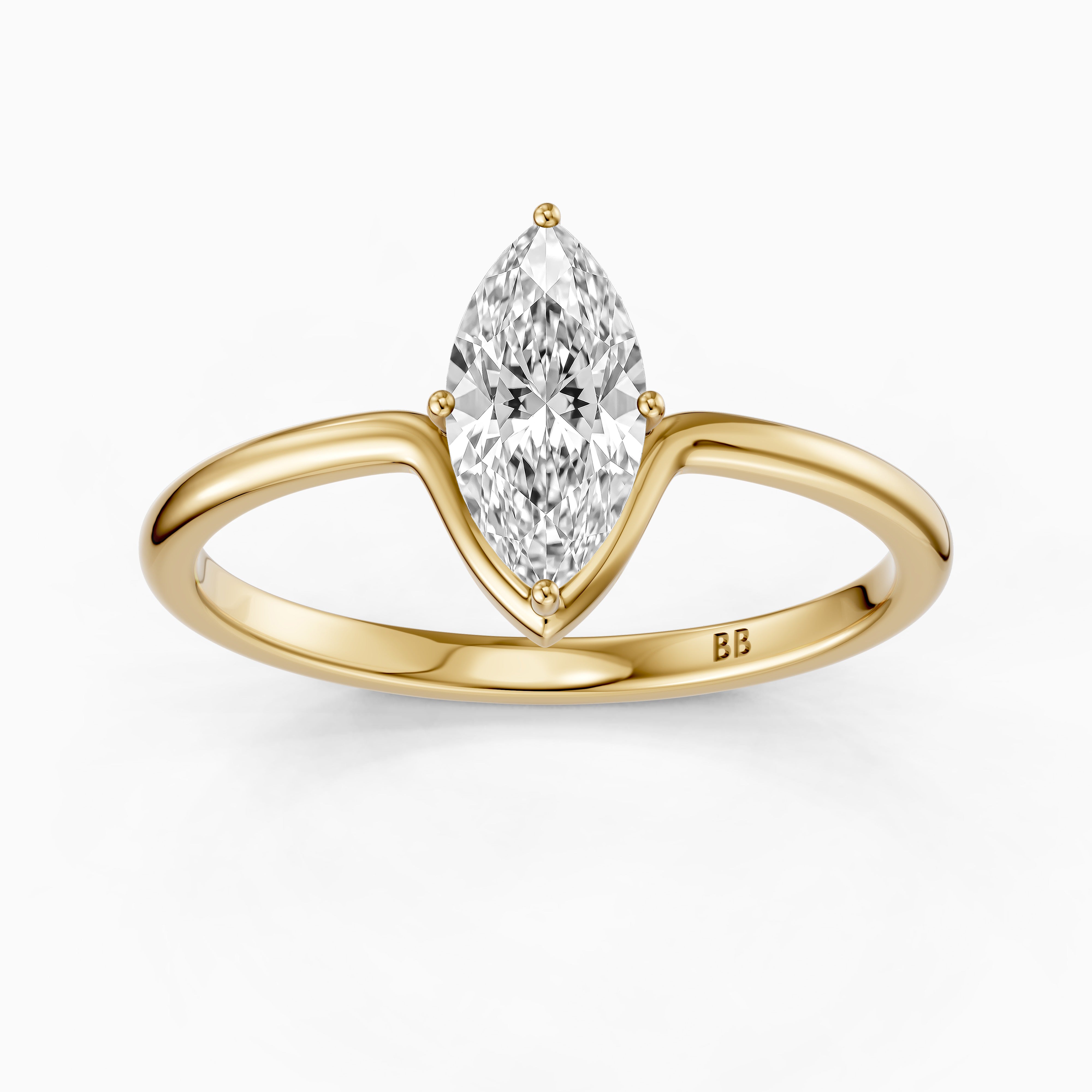 Andreaah Marquise Cut Solitaire Designer Moissanite Diamond Ring