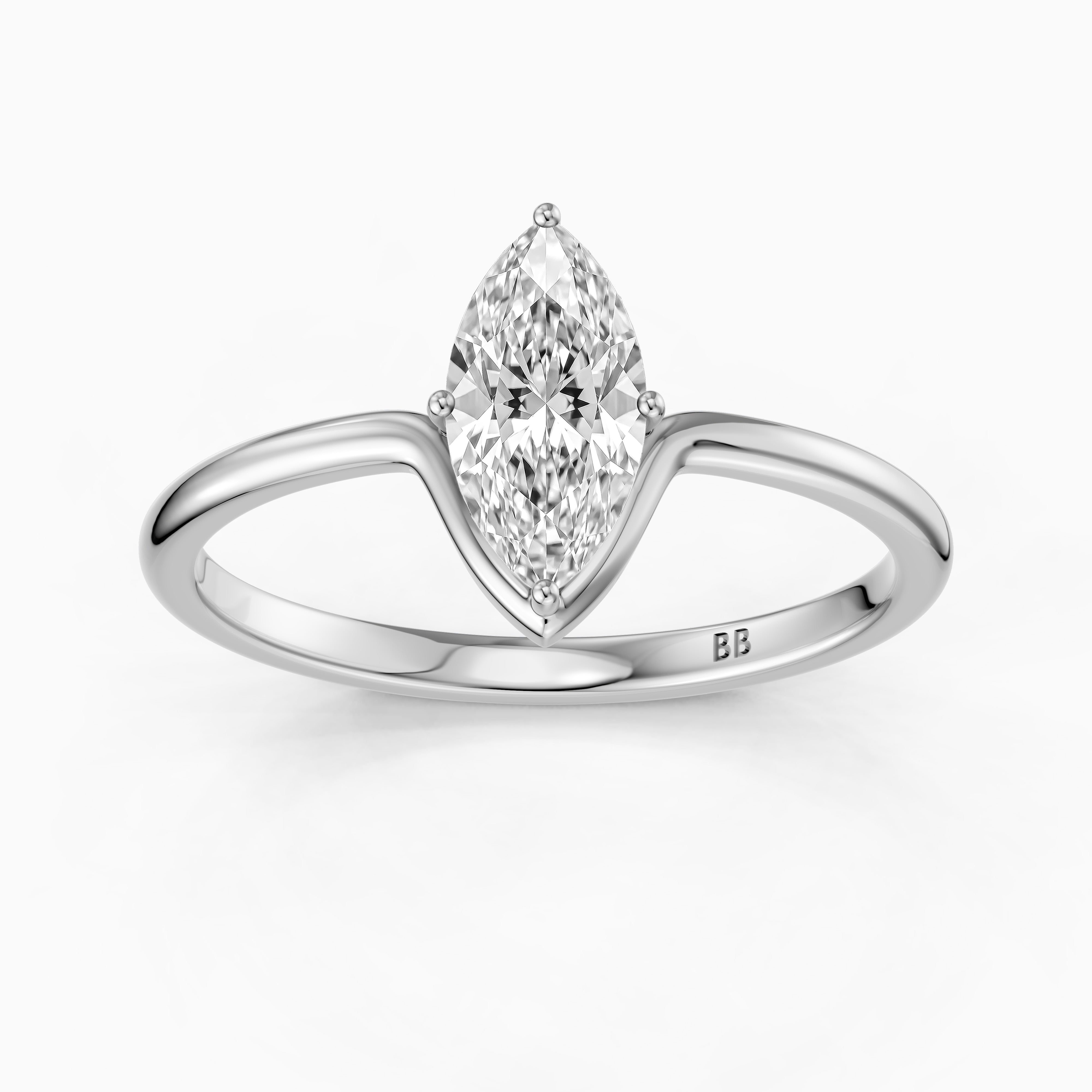 Andreaah Marquise Cut Solitaire Designer Moissanite Diamond Ring