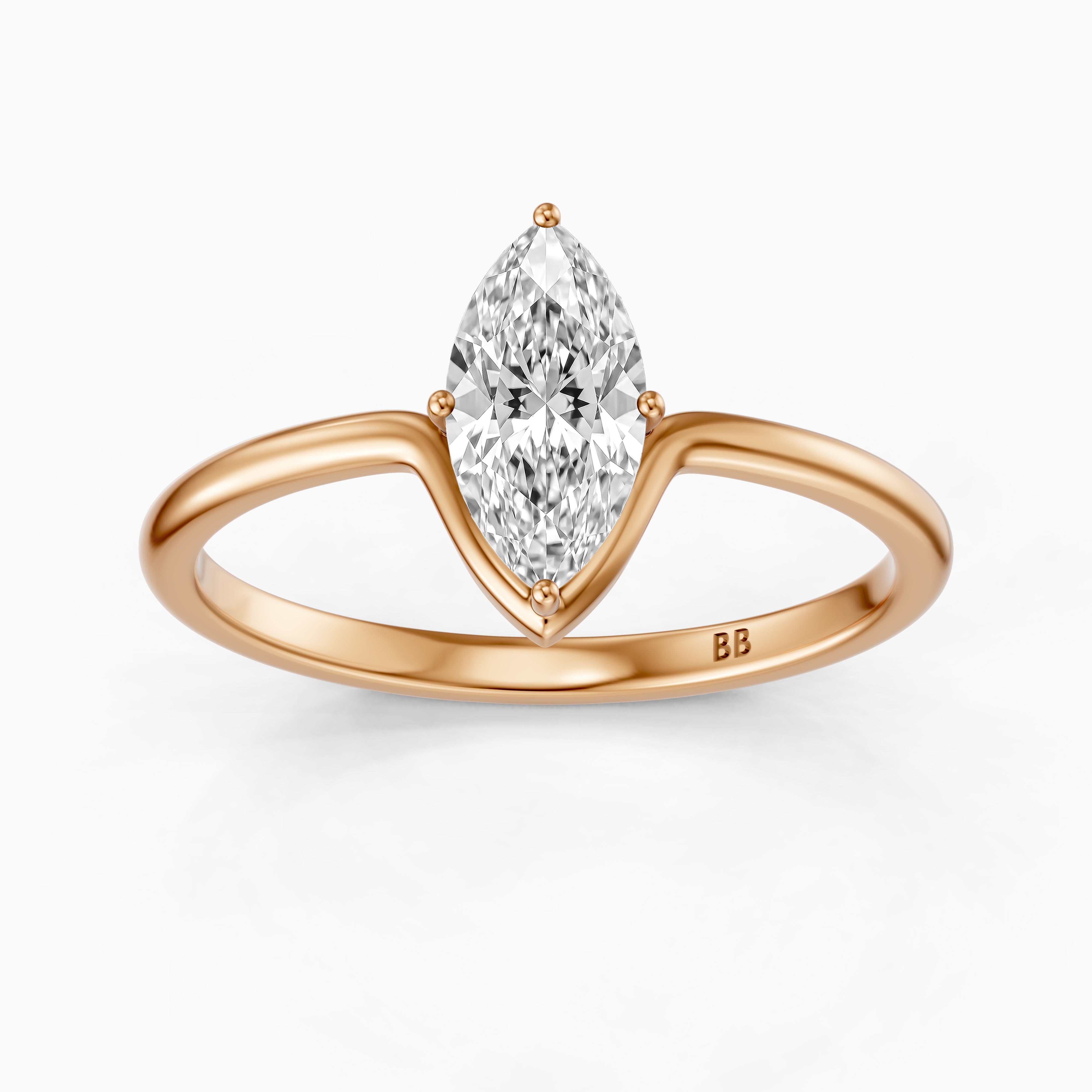 Andreaah Marquise Cut Solitaire Designer Moissanite Diamond Ring