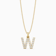 Maren Lab Grown Diamond W Initial Pendant Necklace