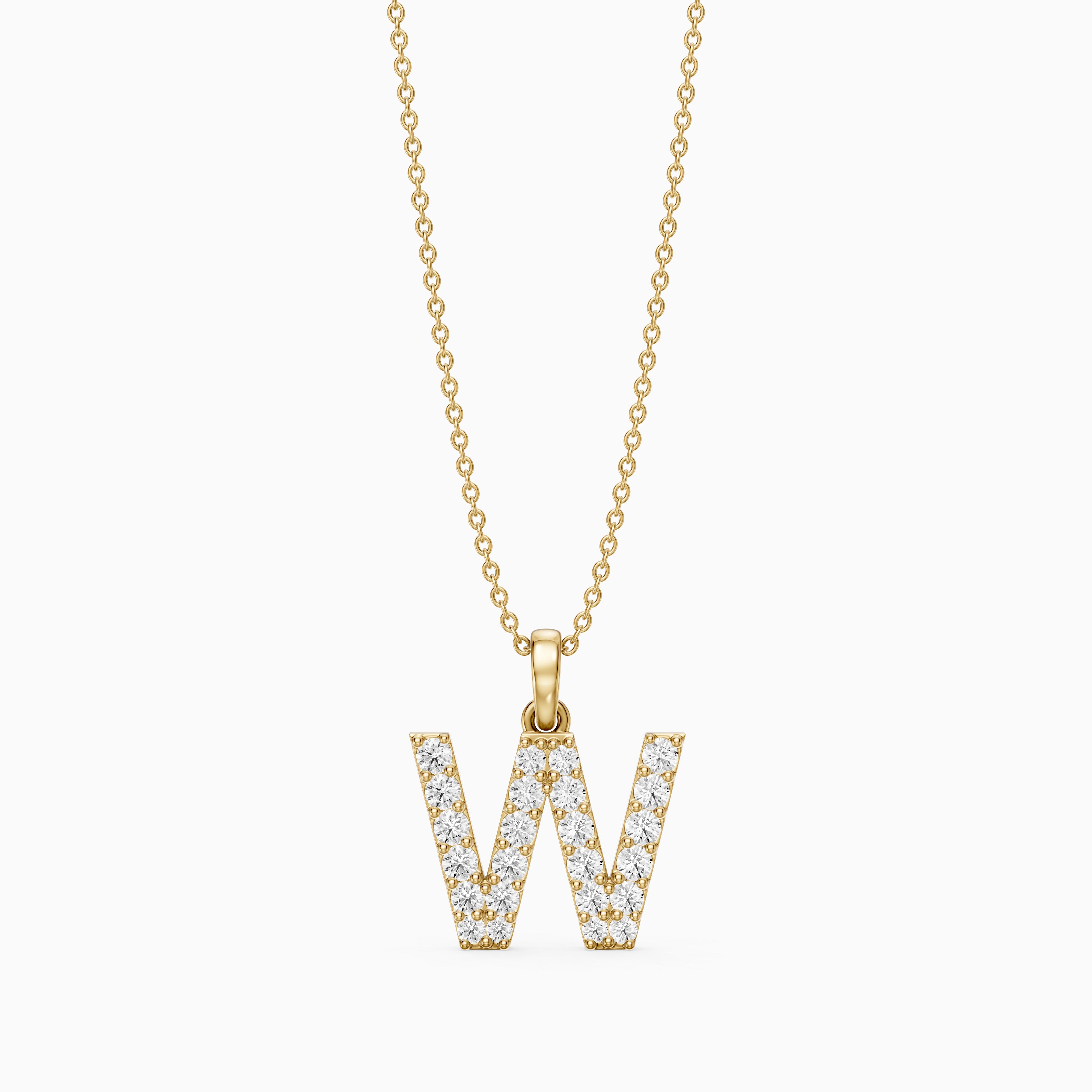 Maren Lab Grown Diamond W Initial Pendant Necklace