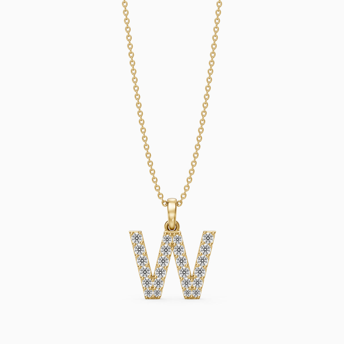 Maren Lab Grown Diamond W Initial Pendant Necklace