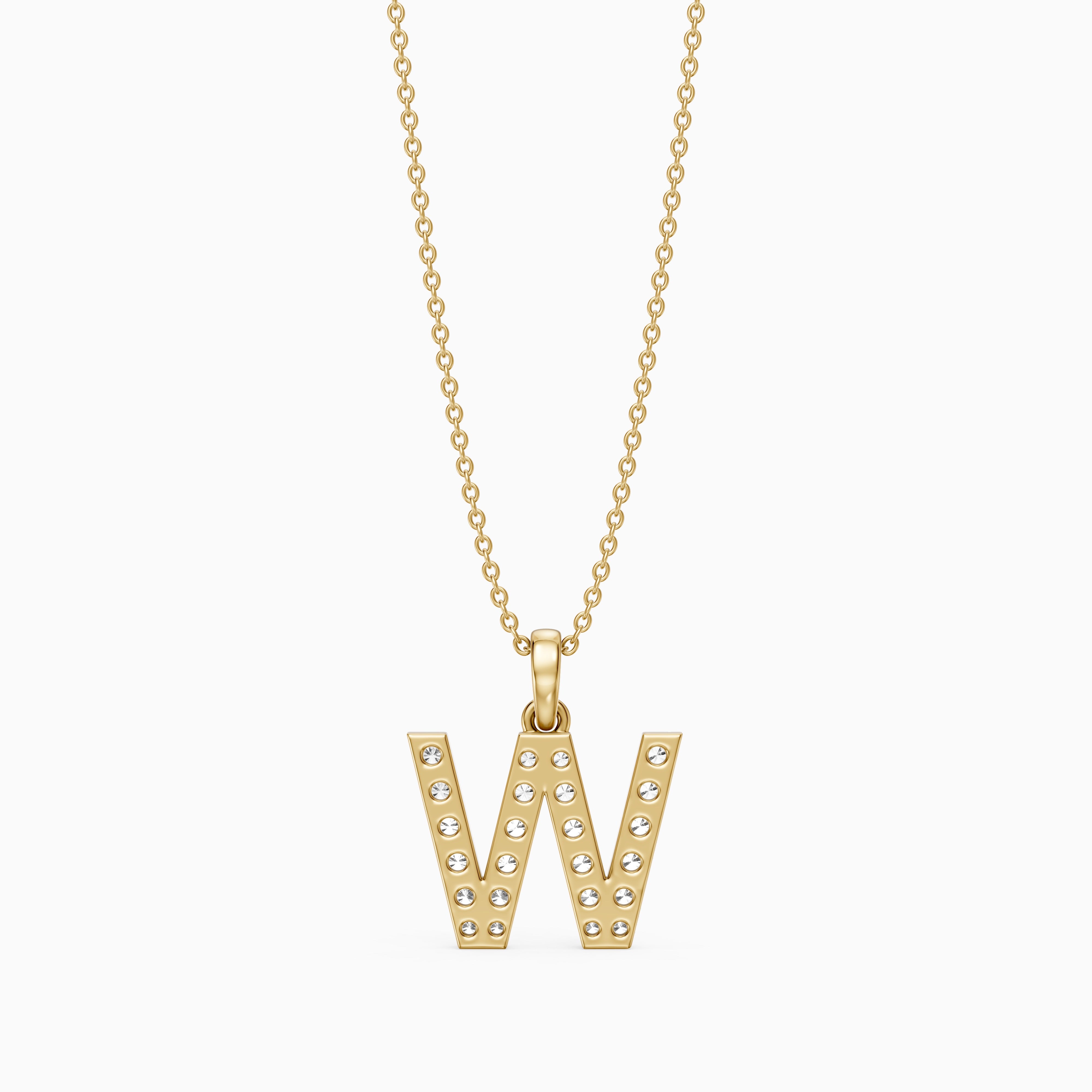 Maren Lab Grown Diamond W Initial Pendant Necklace