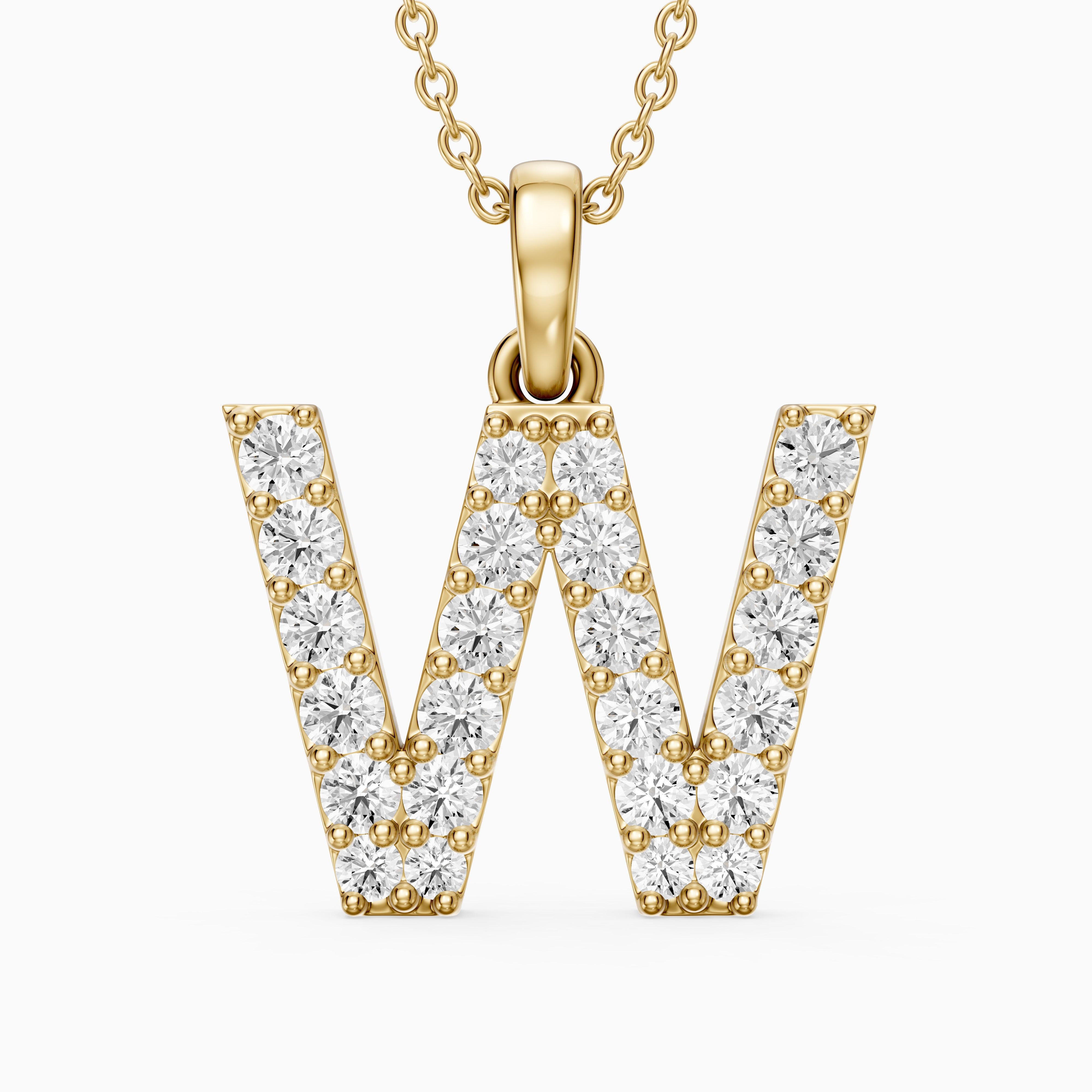 Maren Lab Grown Diamond W Initial Pendant Necklace