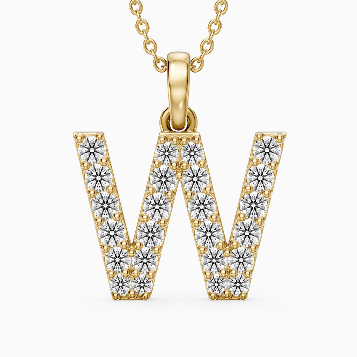 Maren Lab Grown Diamond W Initial Pendant Necklace