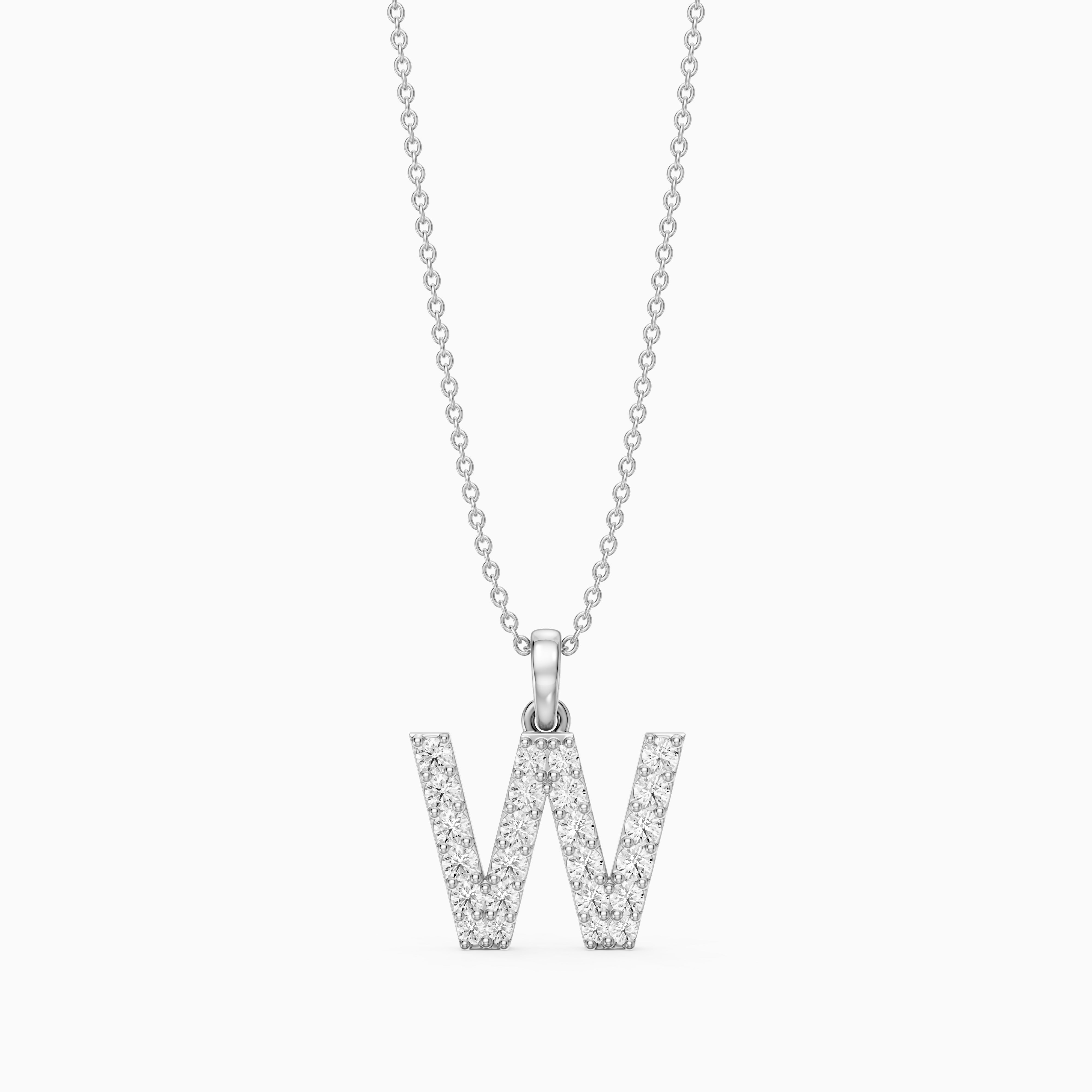 Maren Lab Grown Diamond W Initial Pendant Necklace