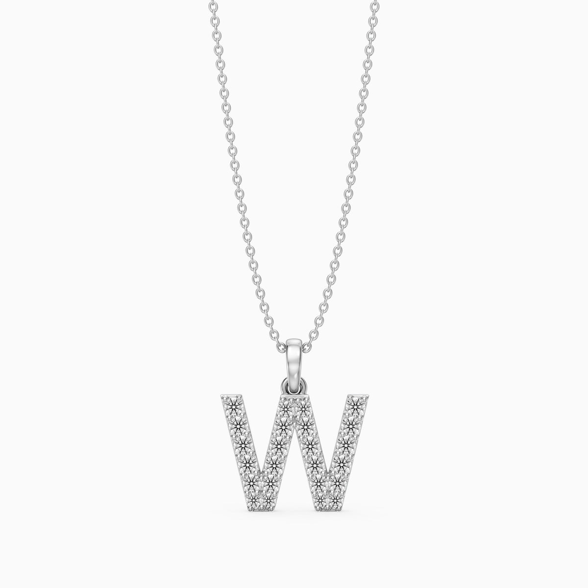 Maren Lab Grown Diamond W Initial Pendant Necklace