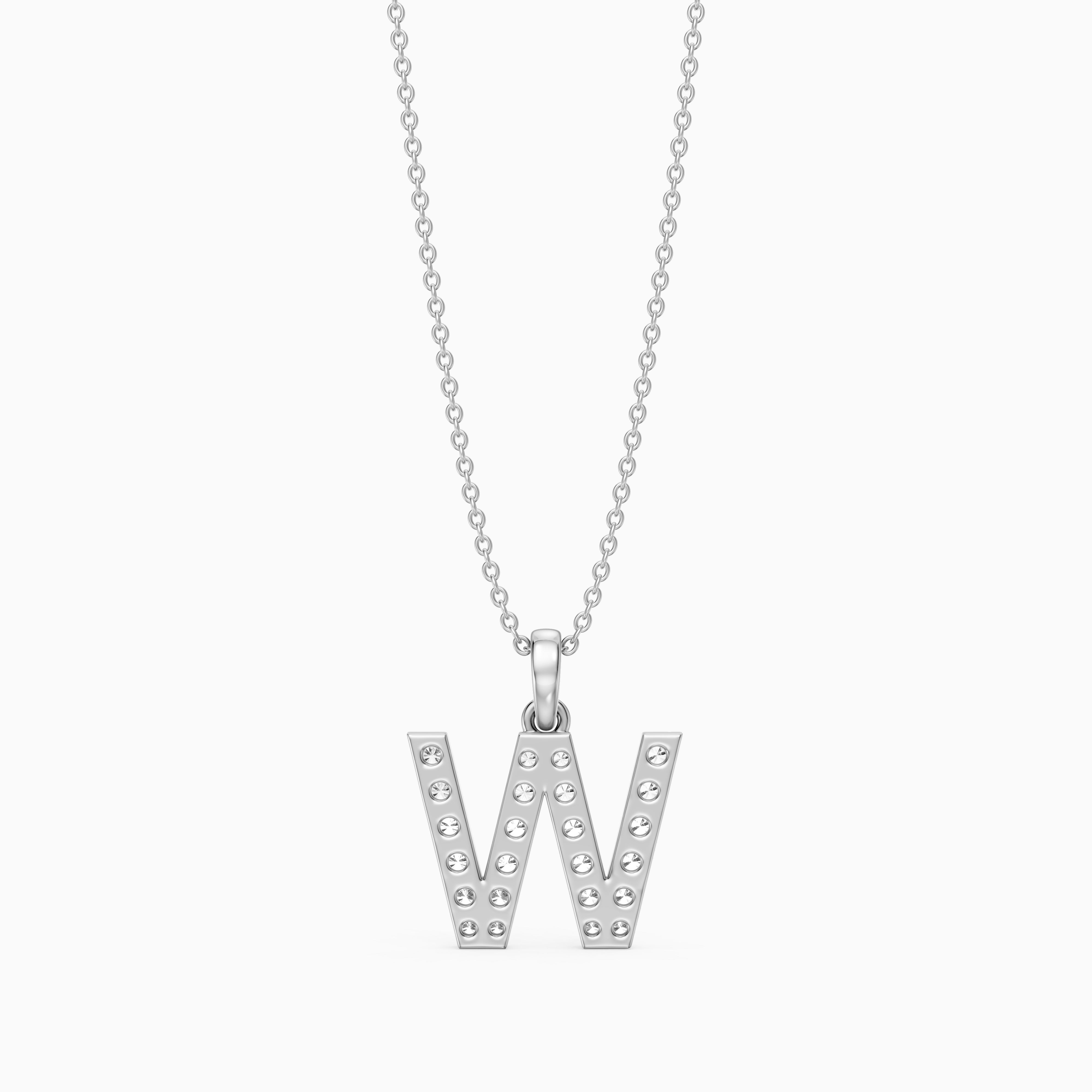 Maren Lab Grown Diamond W Initial Pendant Necklace