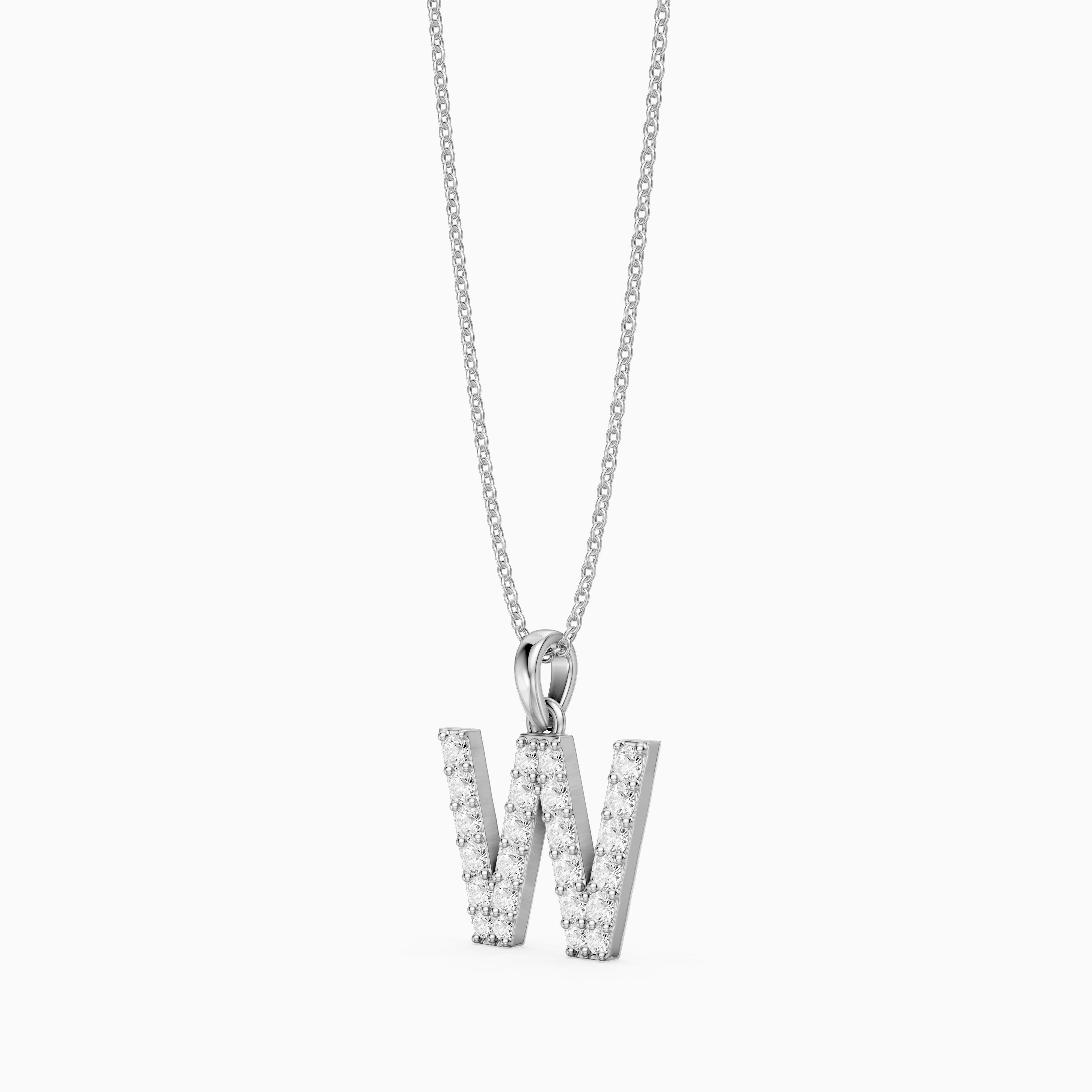 Maren Lab Grown Diamond W Initial Pendant Necklace