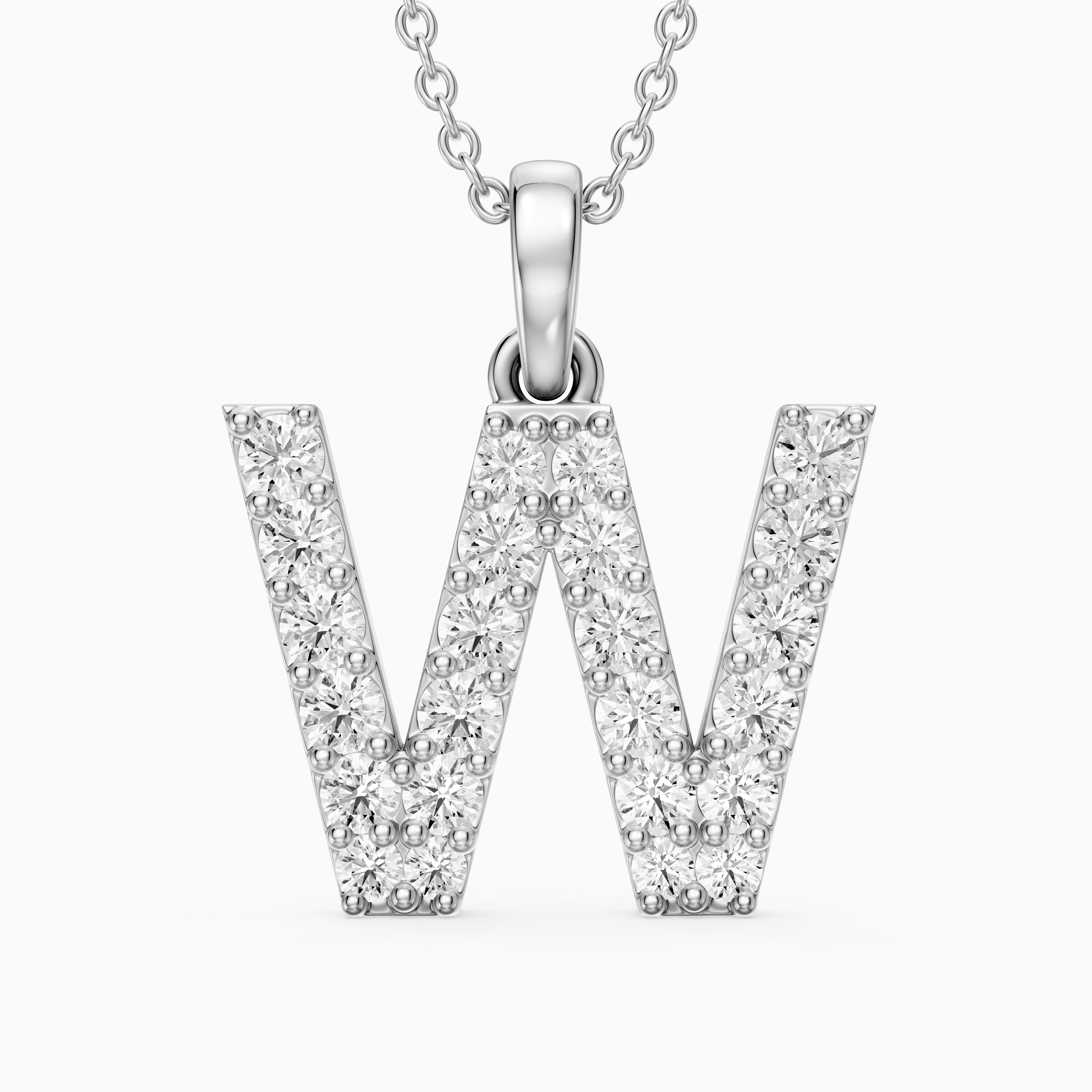 Maren Lab Grown Diamond W Initial Pendant Necklace
