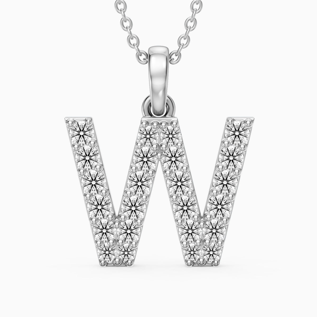Maren Lab Grown Diamond W Initial Pendant Necklace