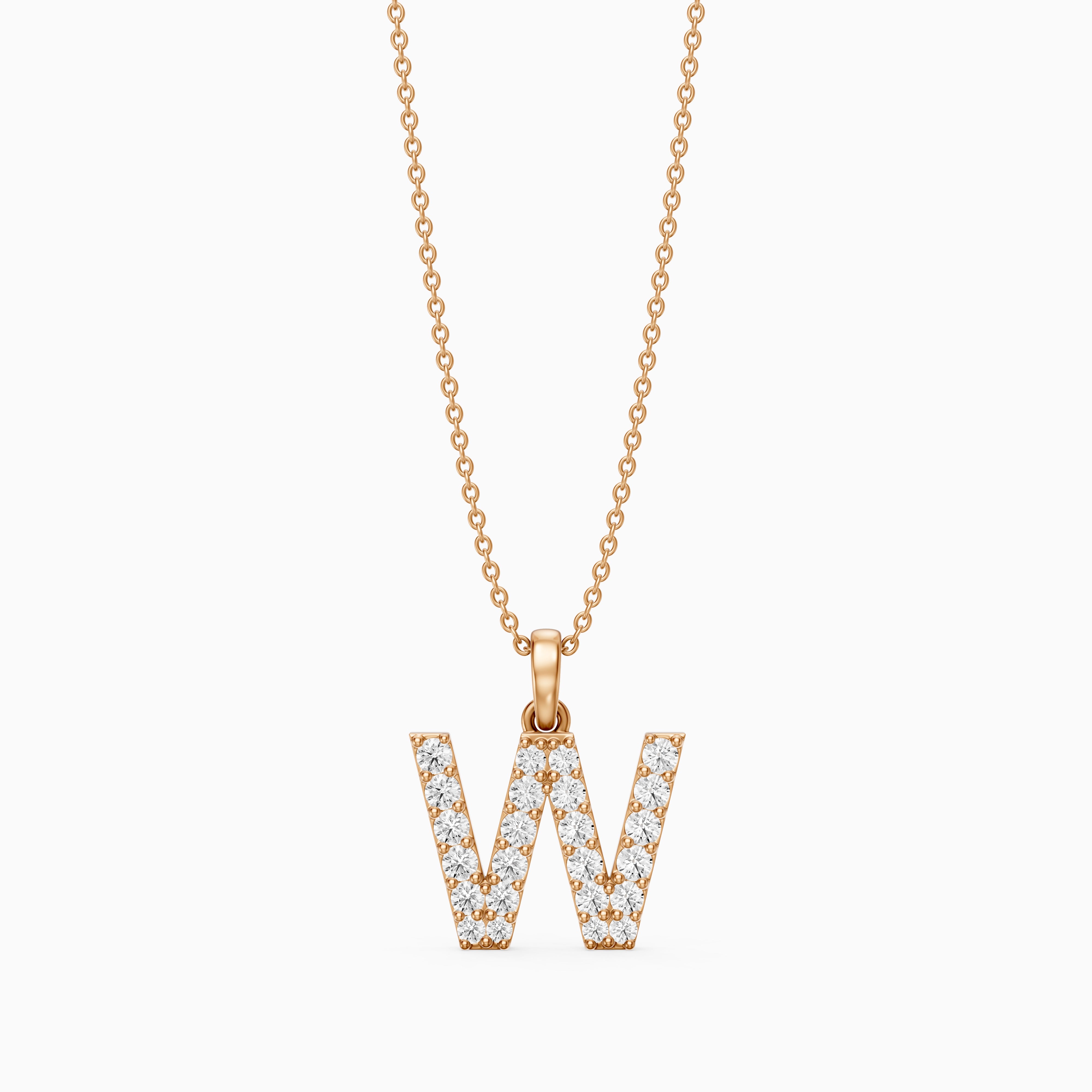 Maren Lab Grown Diamond W Initial Pendant Necklace
