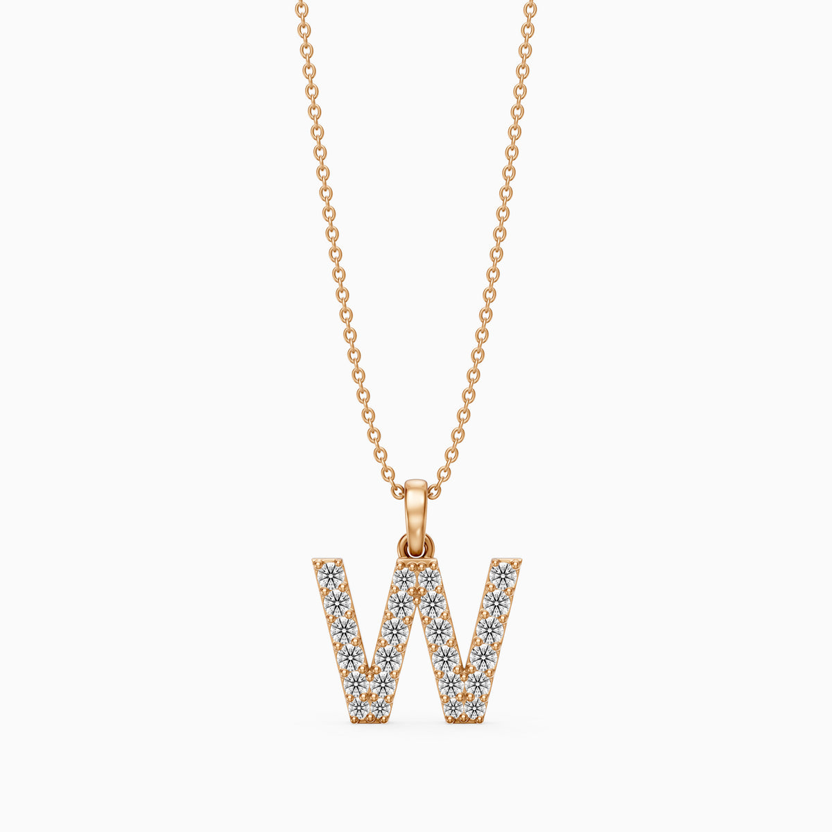 Maren Lab Grown Diamond W Initial Pendant Necklace