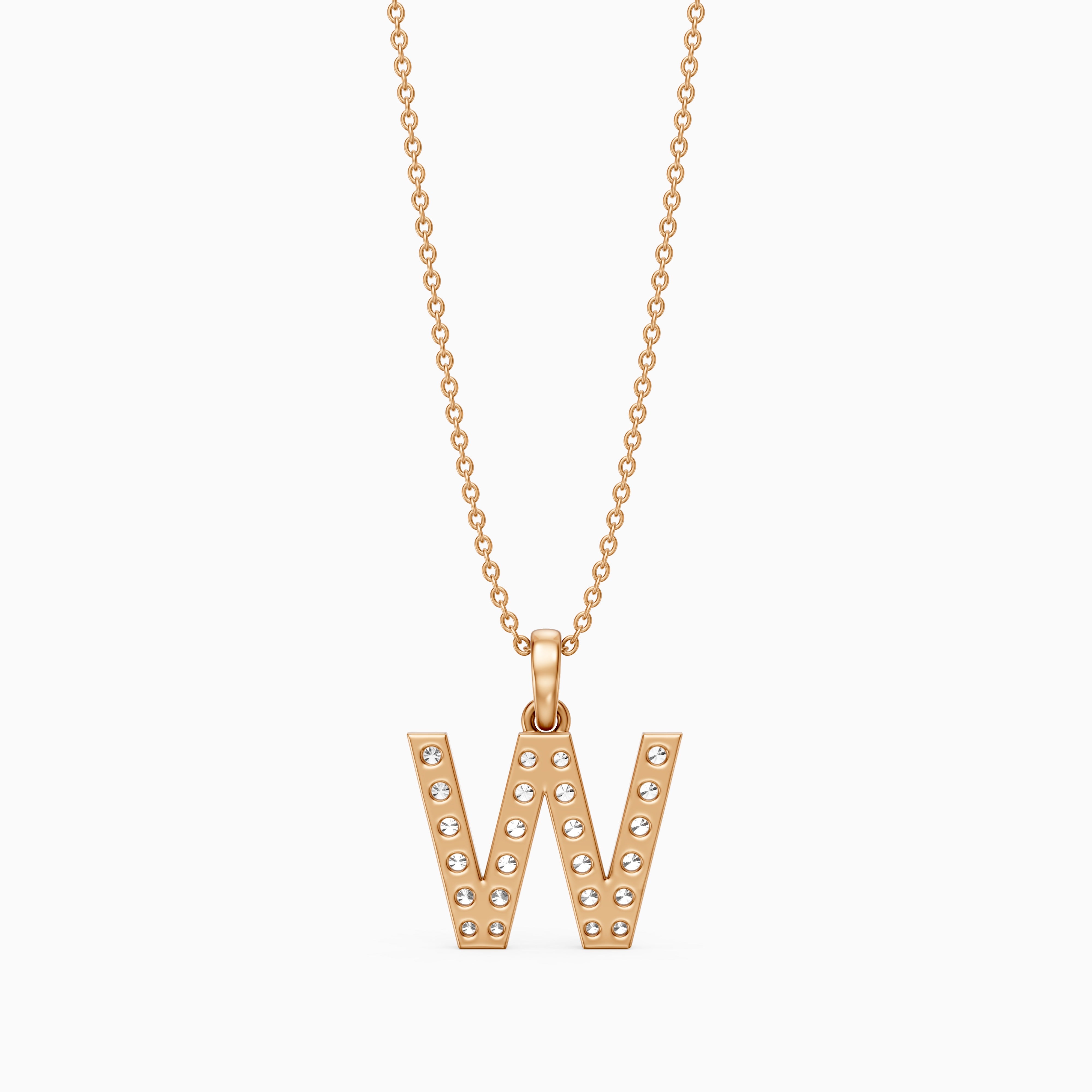 Maren Lab Grown Diamond W Initial Pendant Necklace