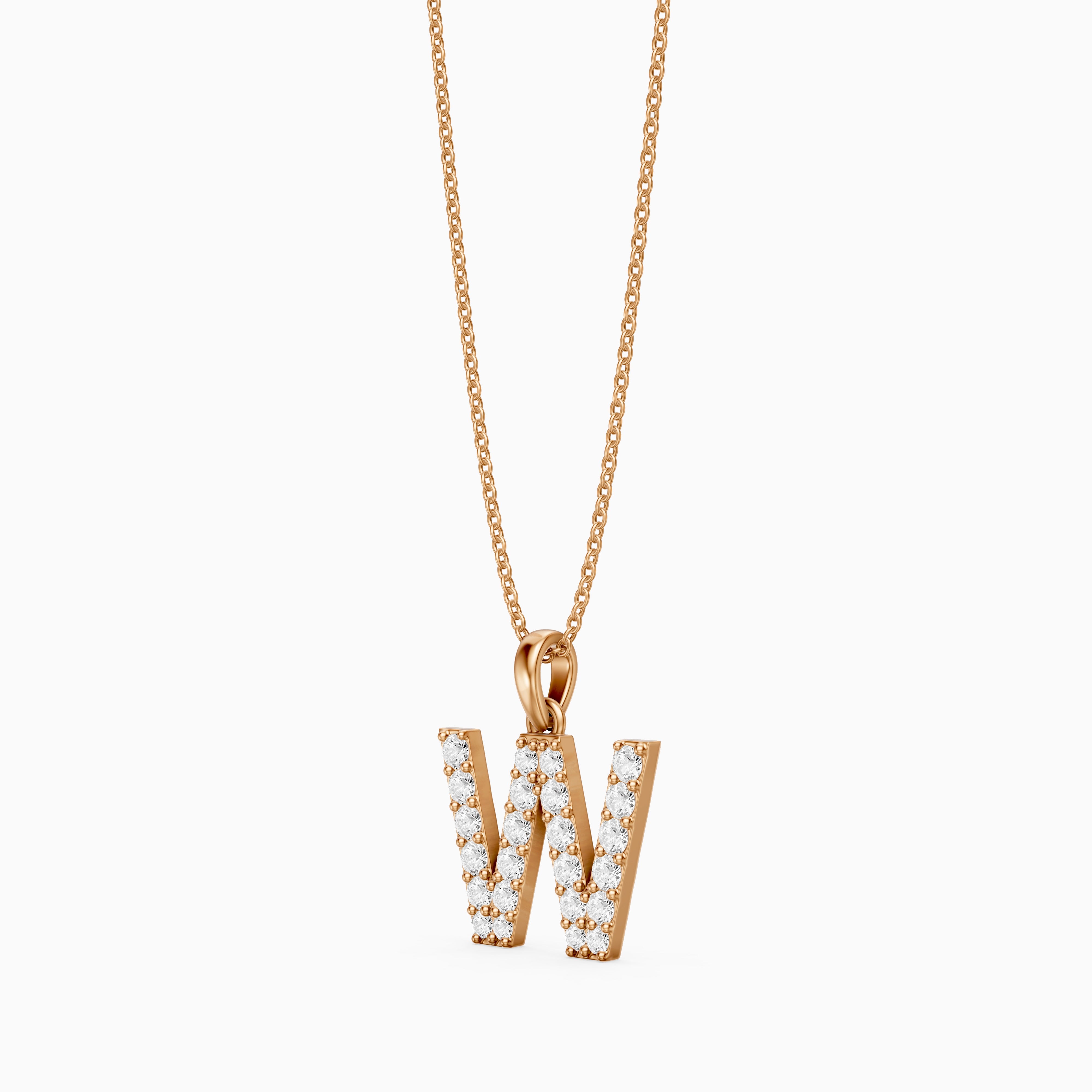 Maren Lab Grown Diamond W Initial Pendant Necklace