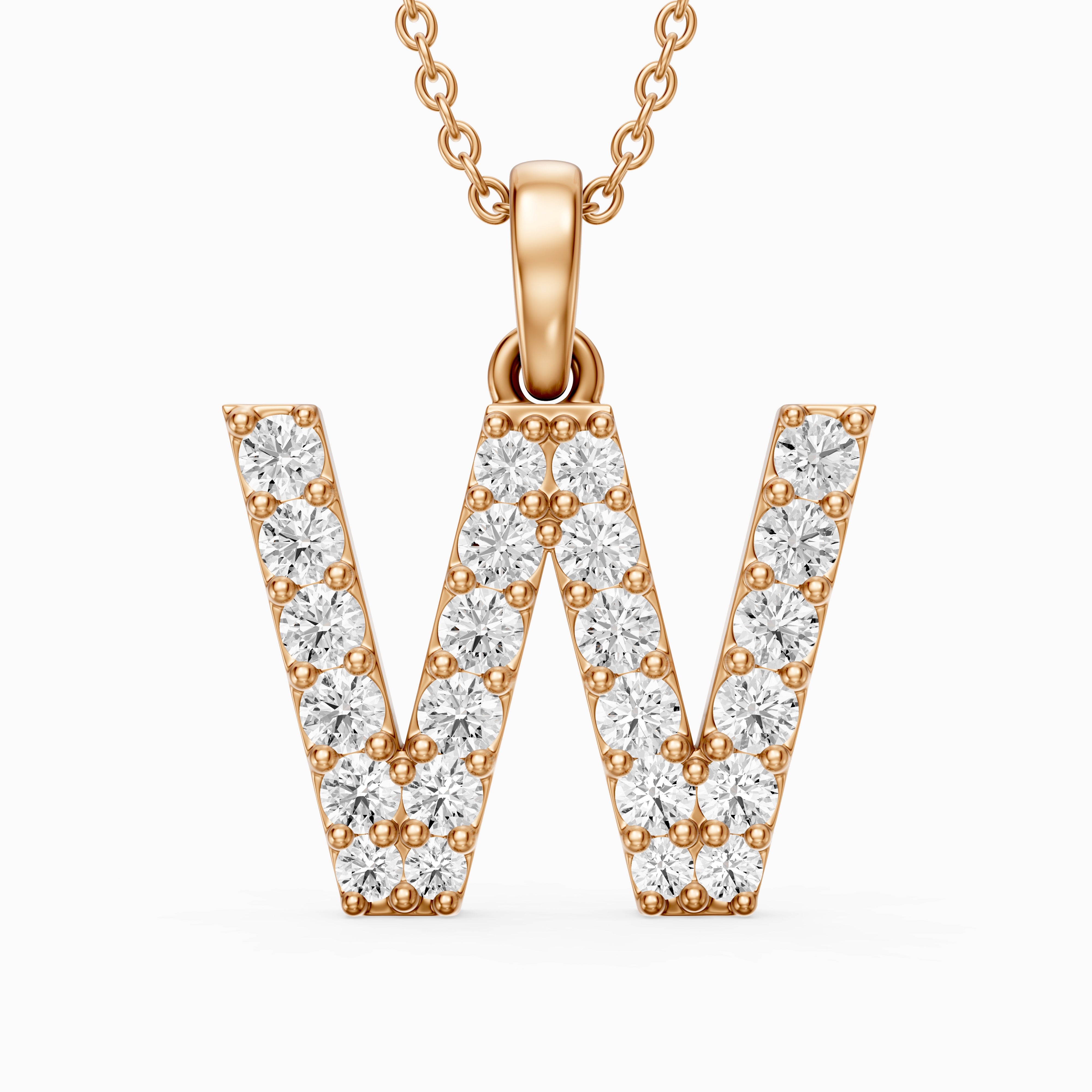 Maren Lab Grown Diamond W Initial Pendant Necklace