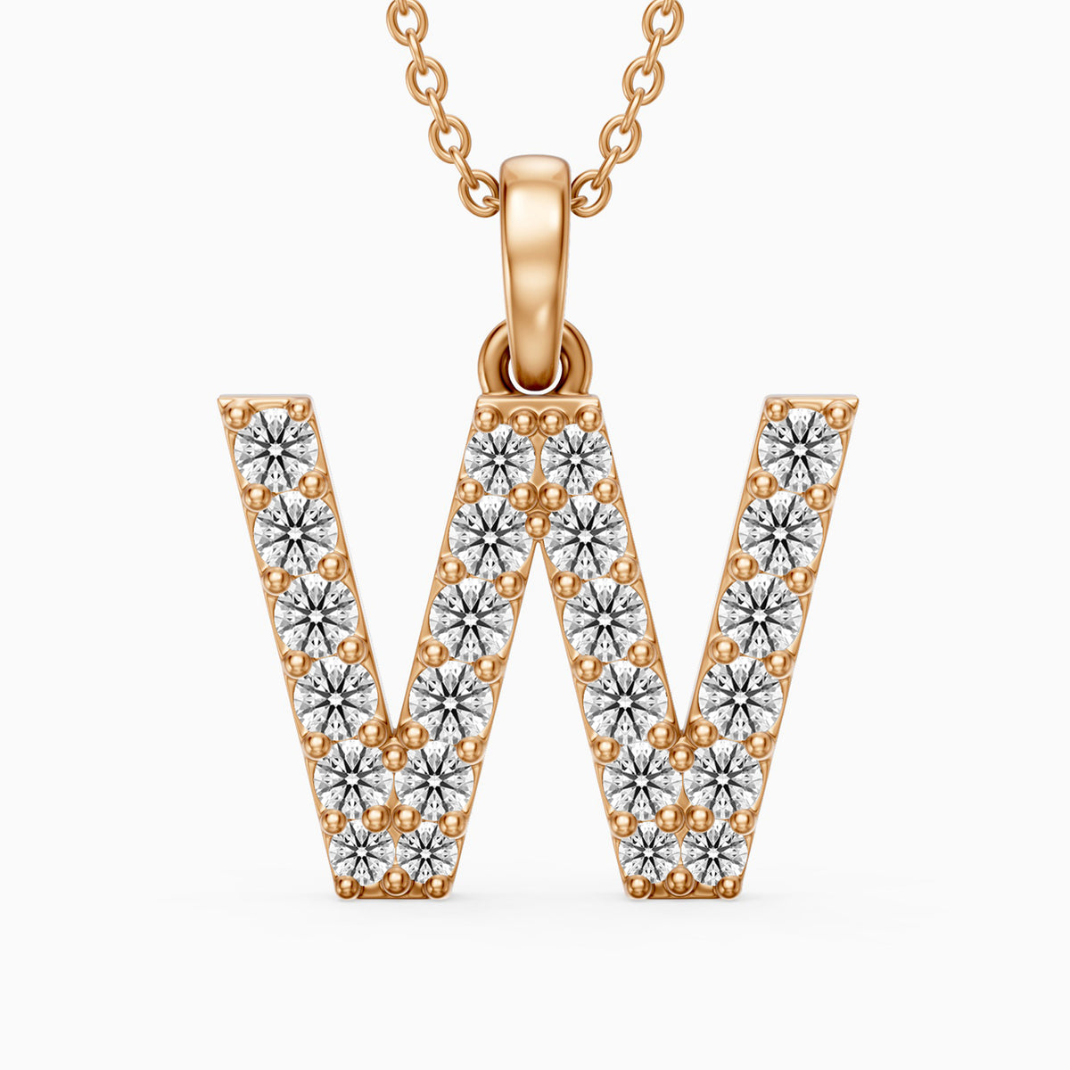 Maren Lab Grown Diamond W Initial Pendant Necklace
