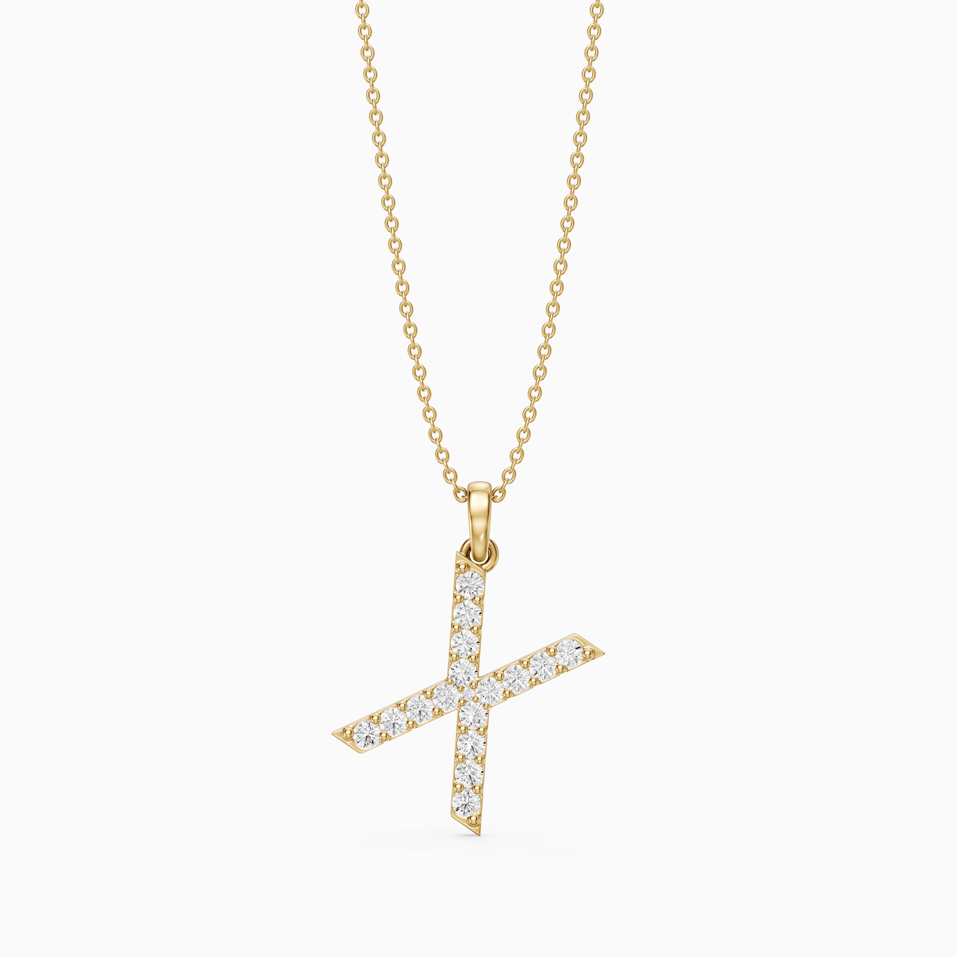Romy Lab Grown Diamond X Initial Pendant Necklace