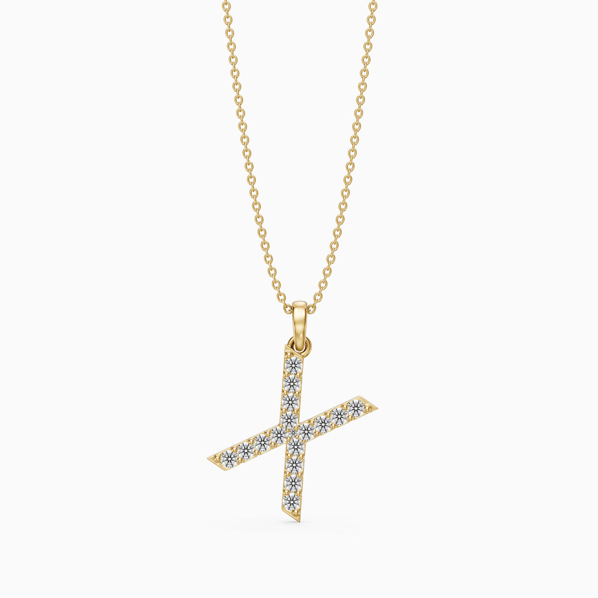 Romy Lab Grown Diamond X Initial Pendant Necklace