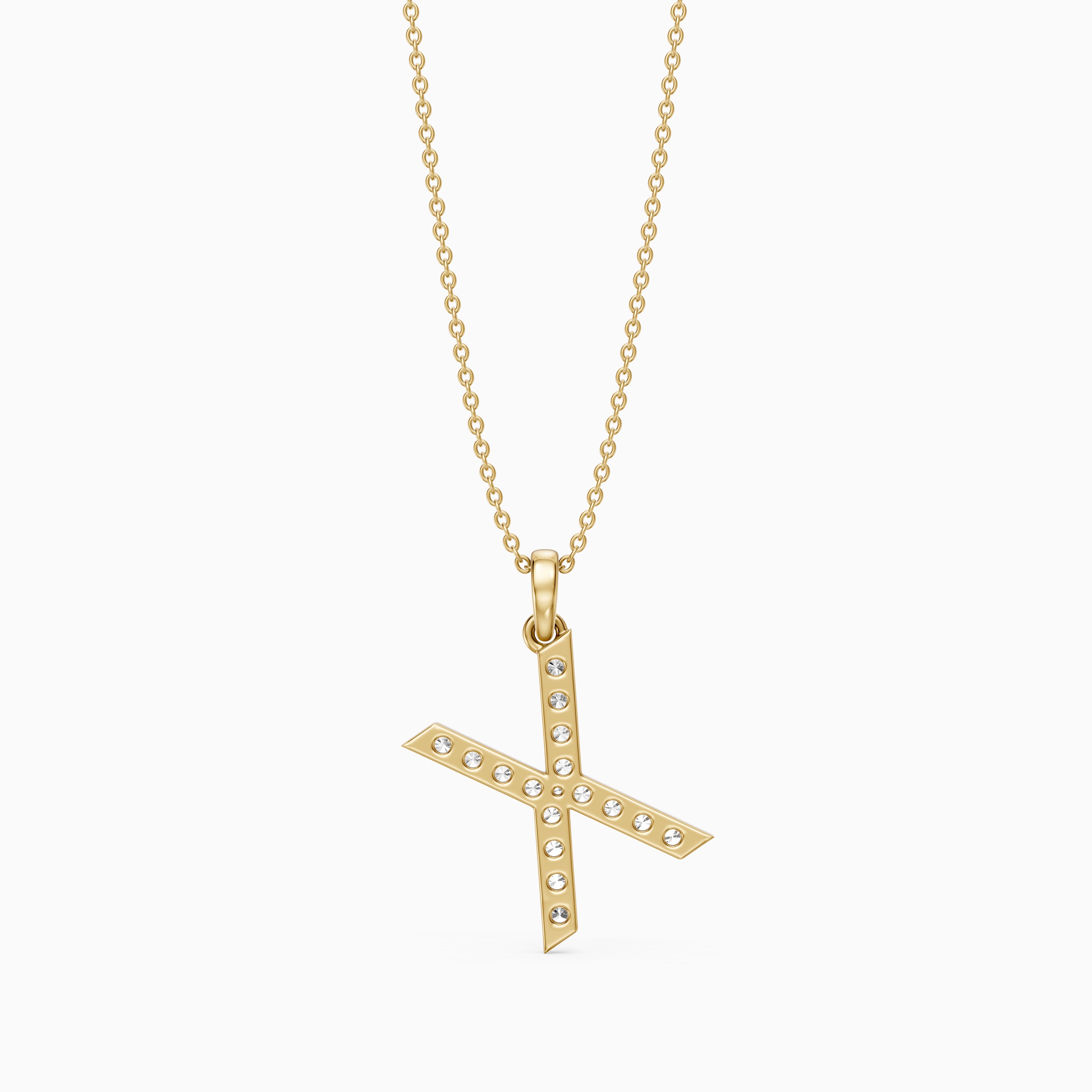 Romy Lab Grown Diamond X Initial Pendant Necklace