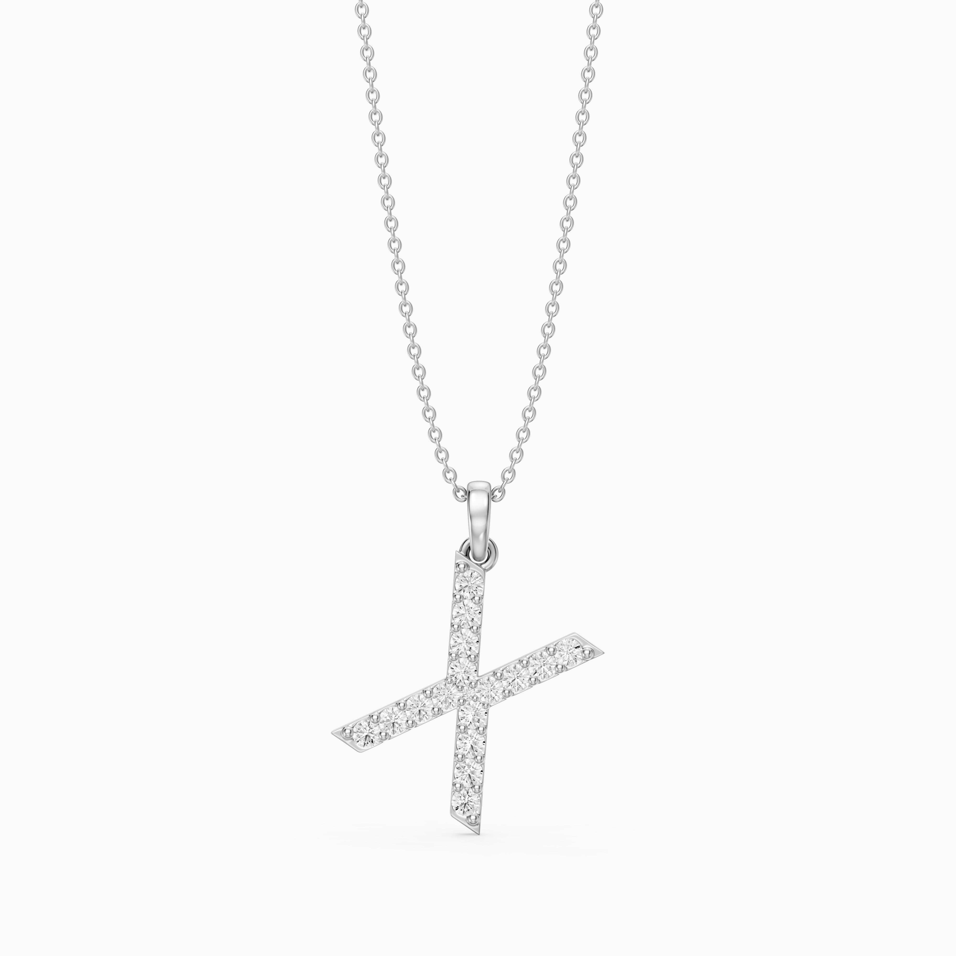 Romy Lab Grown Diamond X Initial Pendant Necklace
