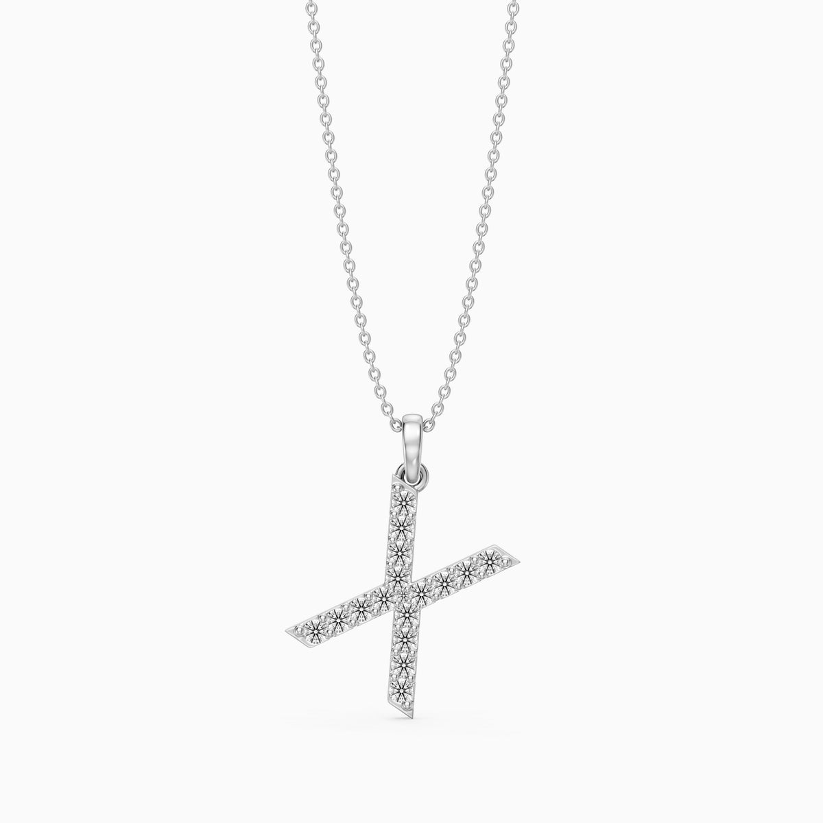 Romy Lab Grown Diamond X Initial Pendant Necklace
