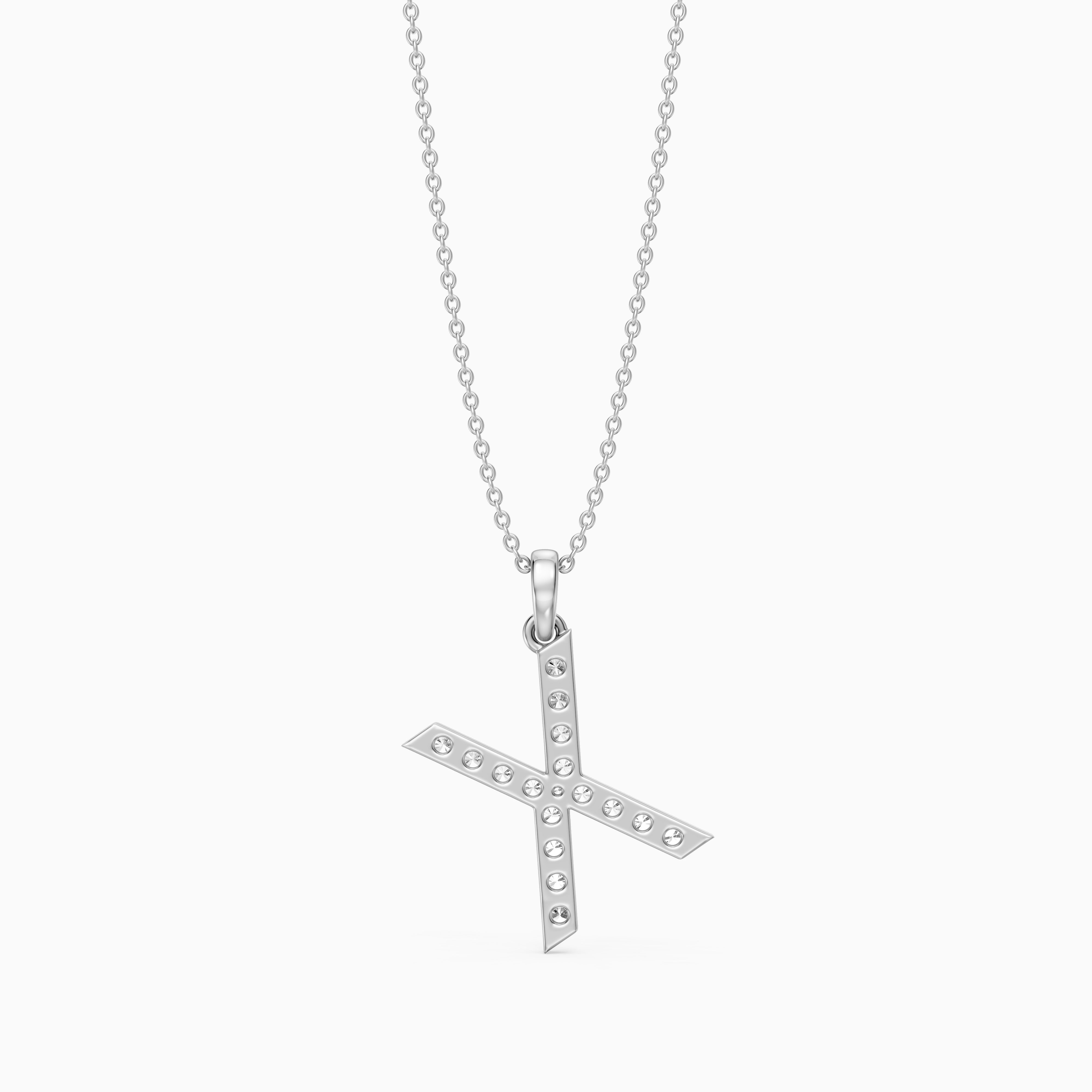 Romy Lab Grown Diamond X Initial Pendant Necklace