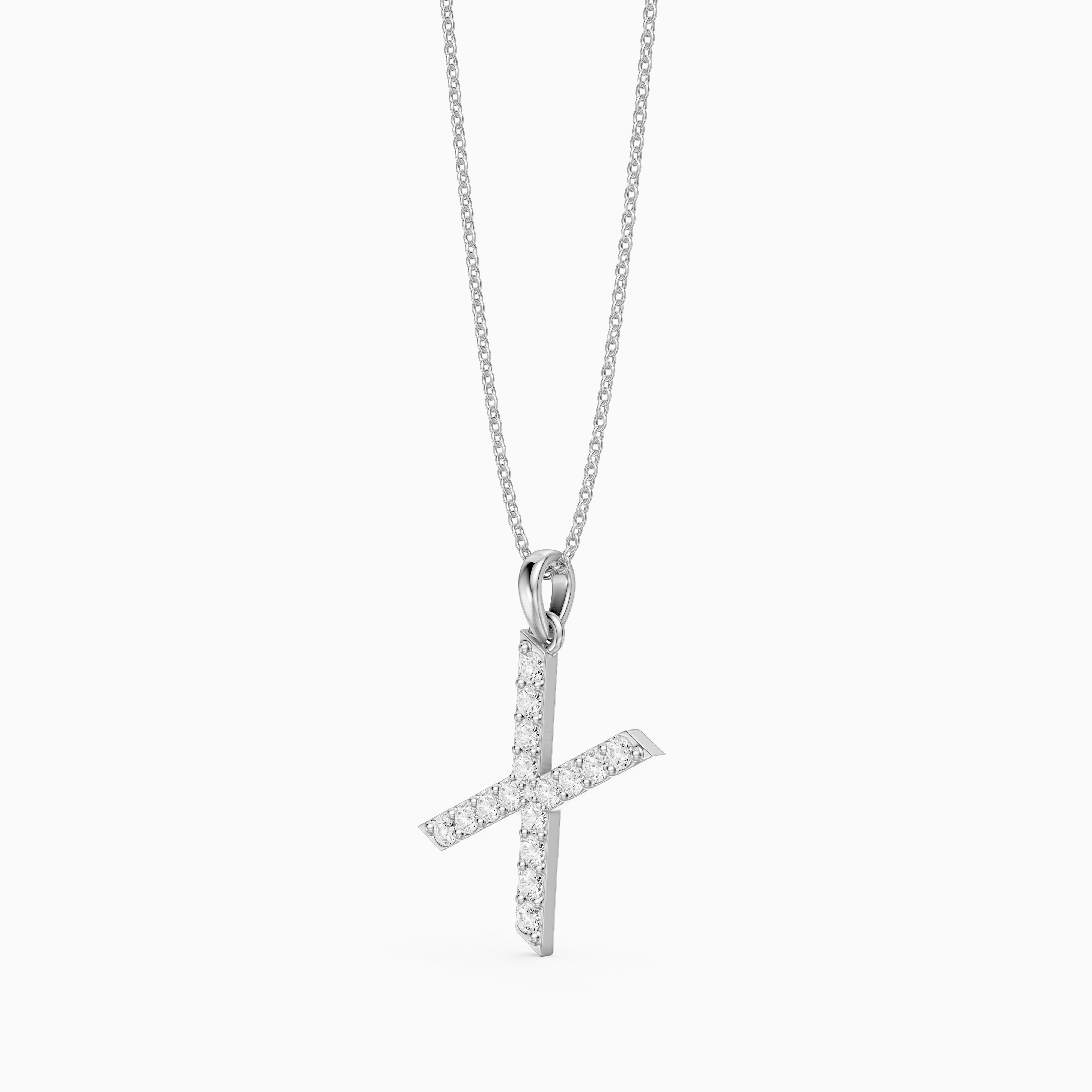 Romy Lab Grown Diamond X Initial Pendant Necklace