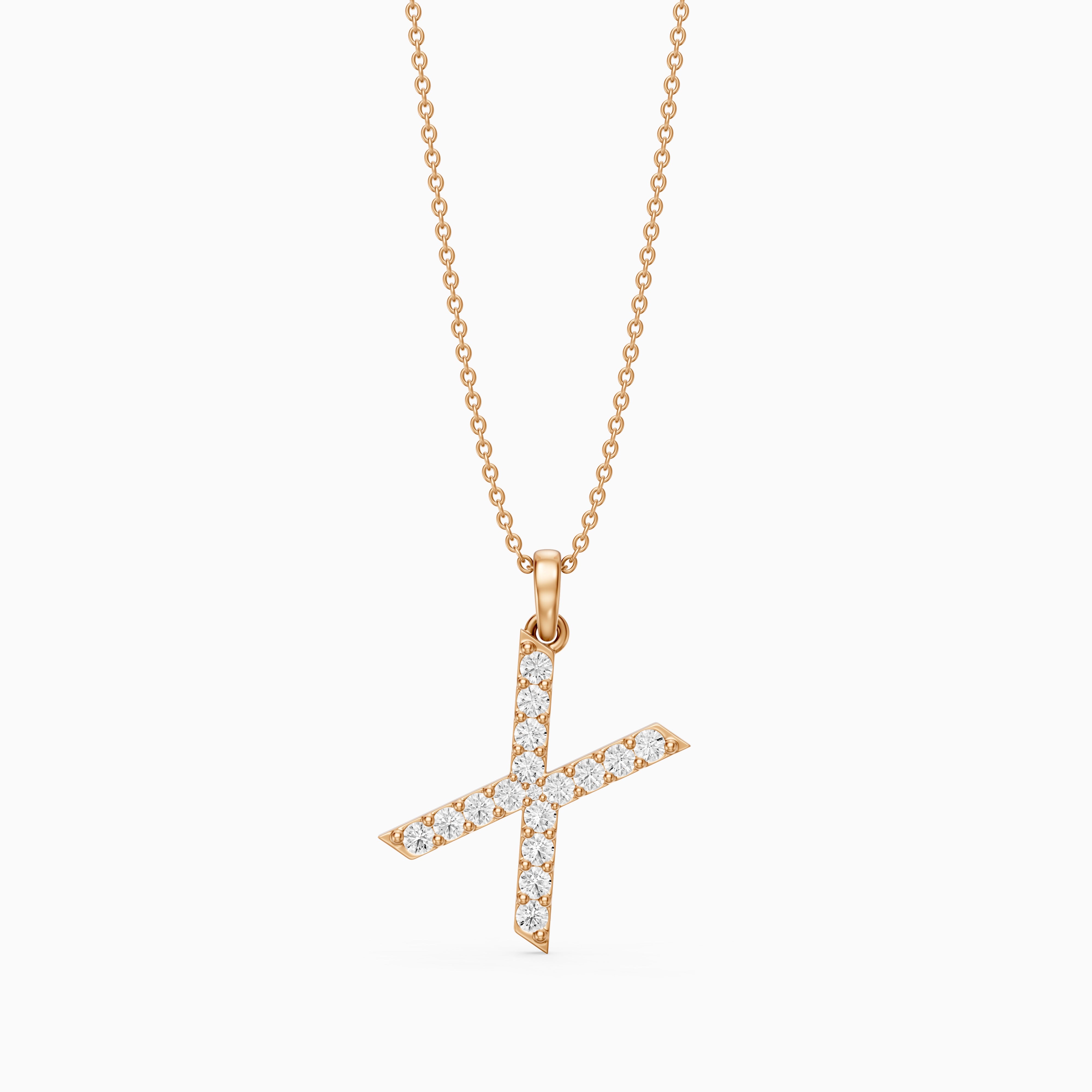 Romy Lab Grown Diamond X Initial Pendant Necklace