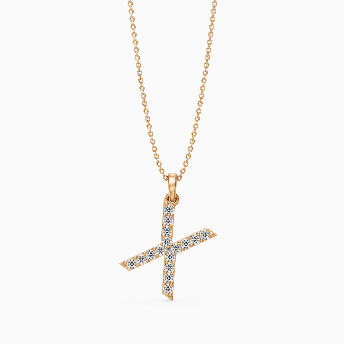 Romy Lab Grown Diamond X Initial Pendant Necklace