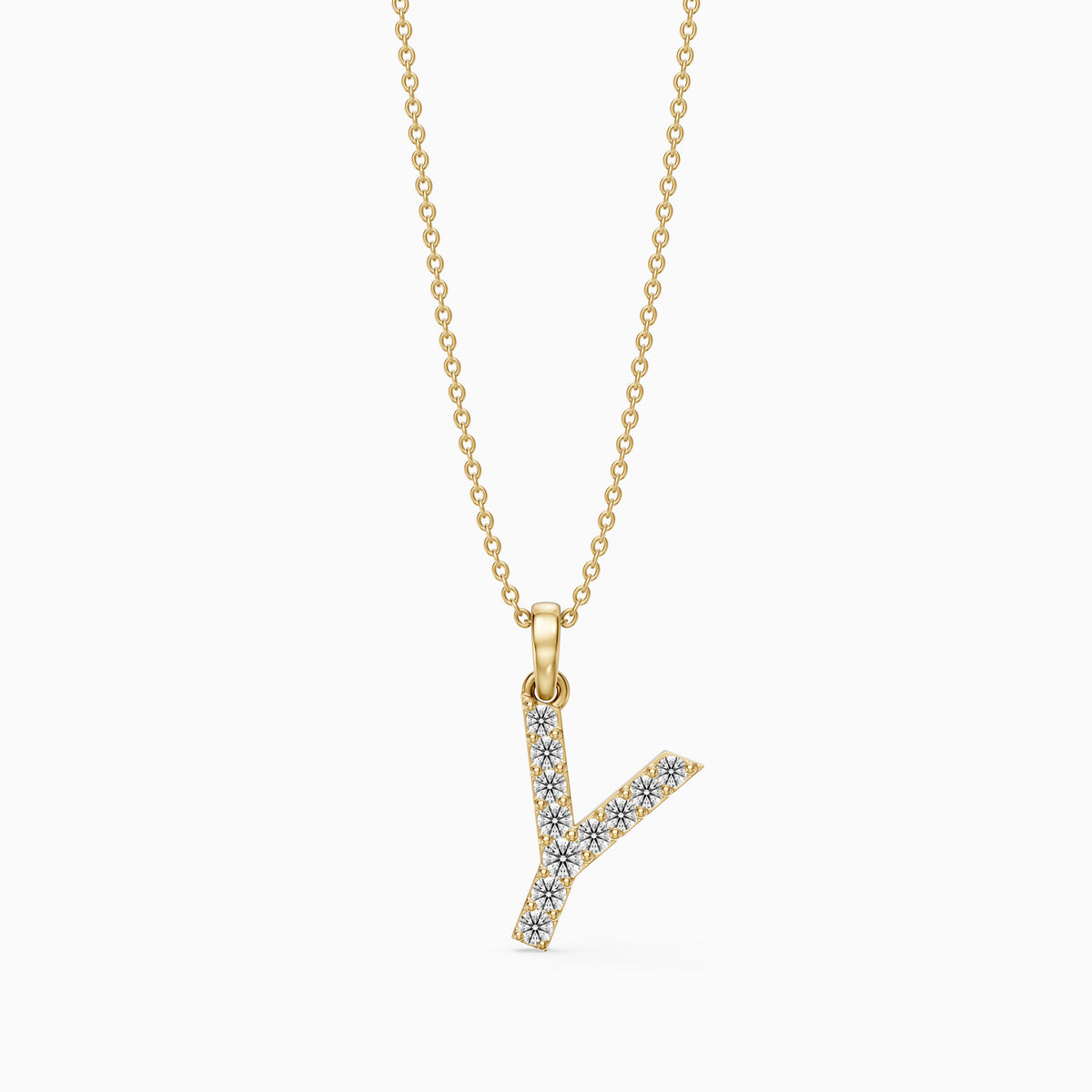 Ainsley Lab Grown Diamond Y Initial Pendant Necklace