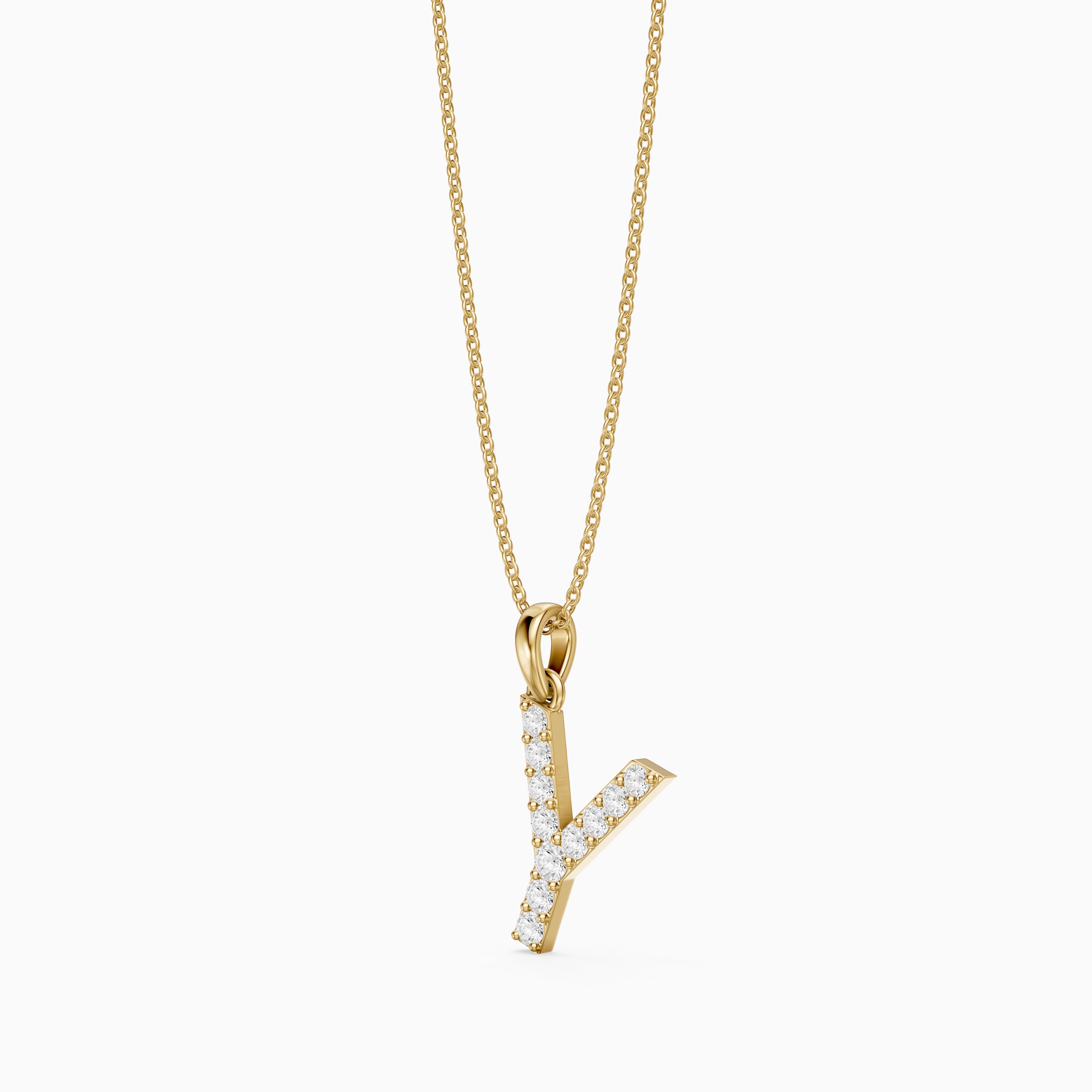 Ainsley Lab Grown Diamond Y Initial Pendant Necklace