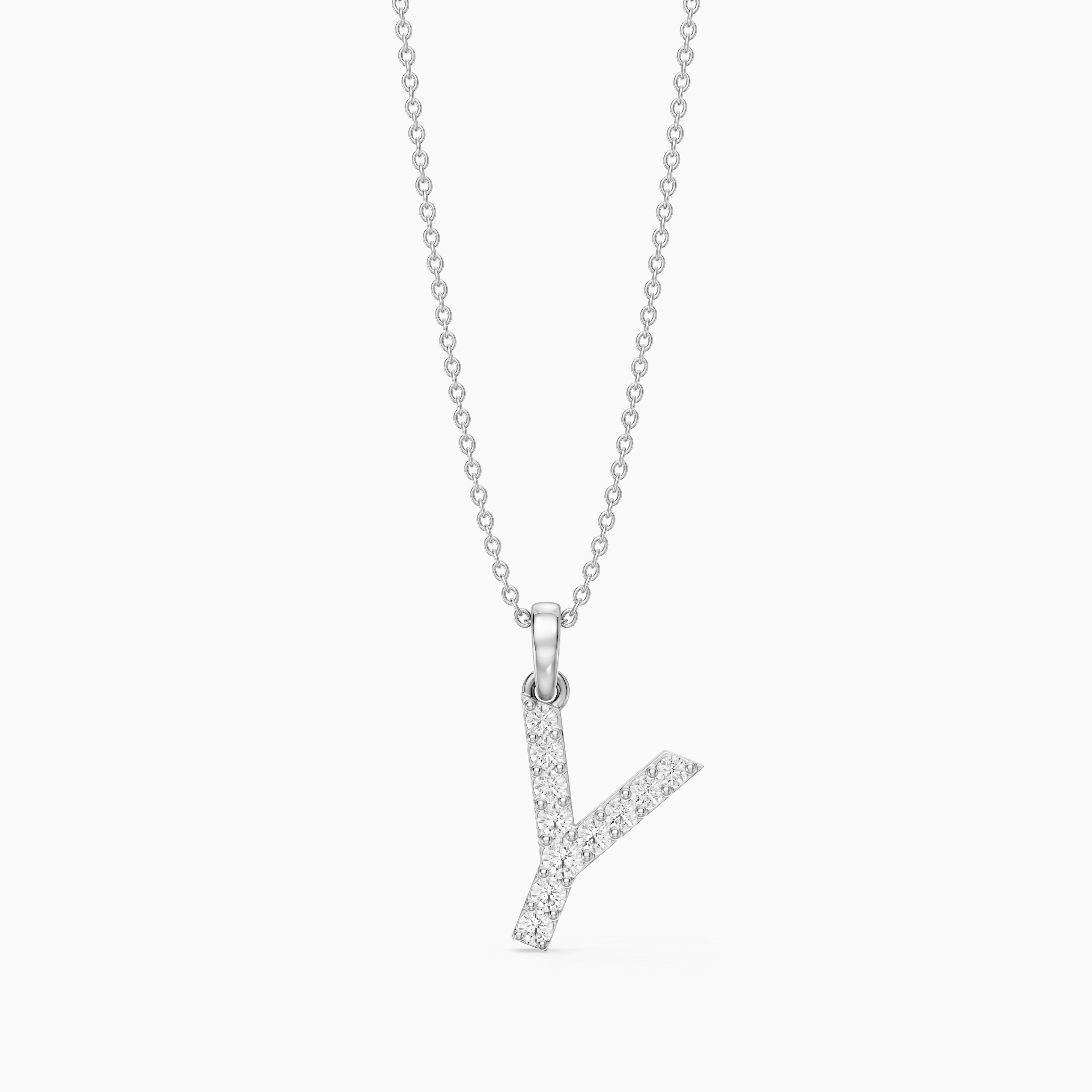 Ainsley Lab Grown Diamond Y Initial Pendant Necklace