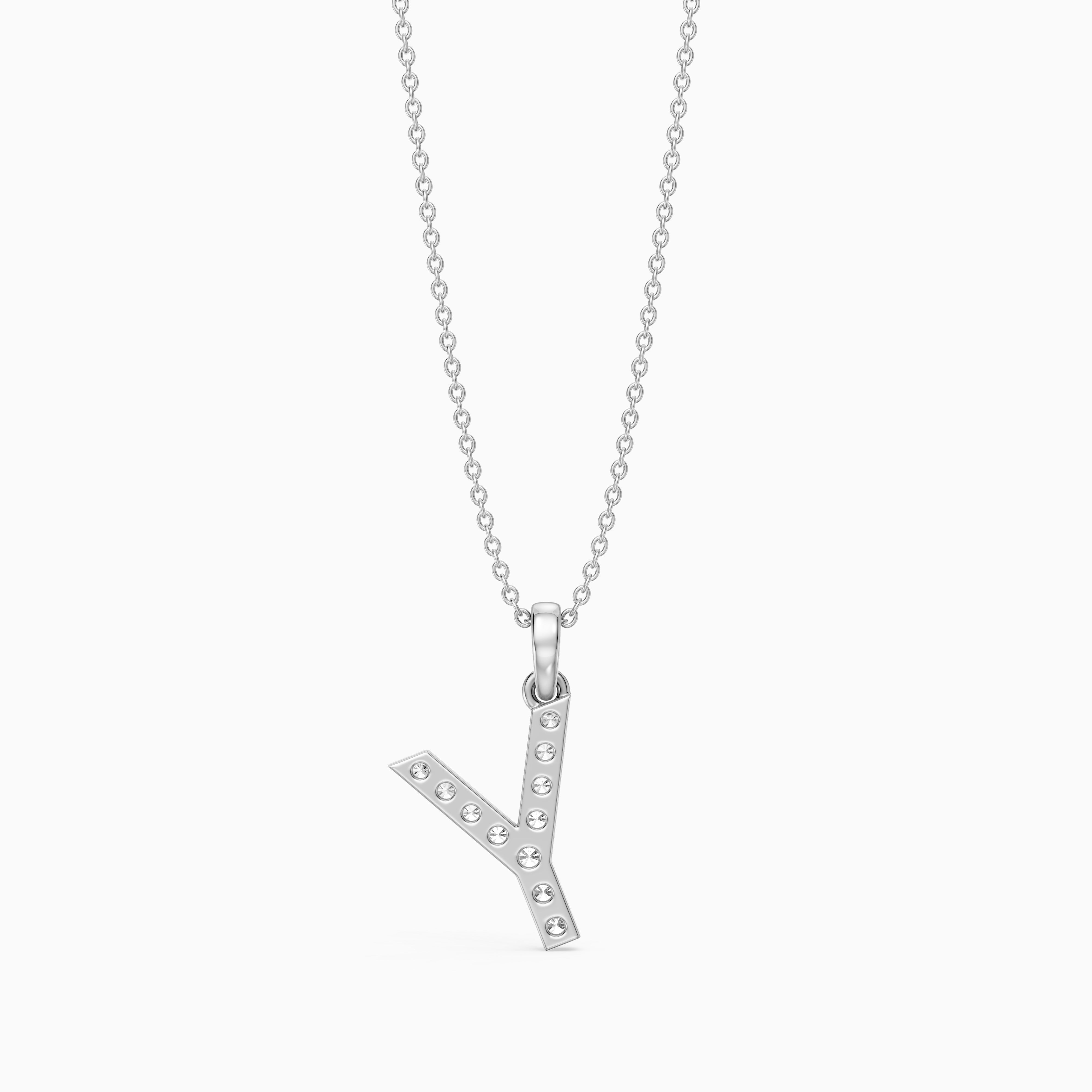 Ainsley Lab Grown Diamond Y Initial Pendant Necklace
