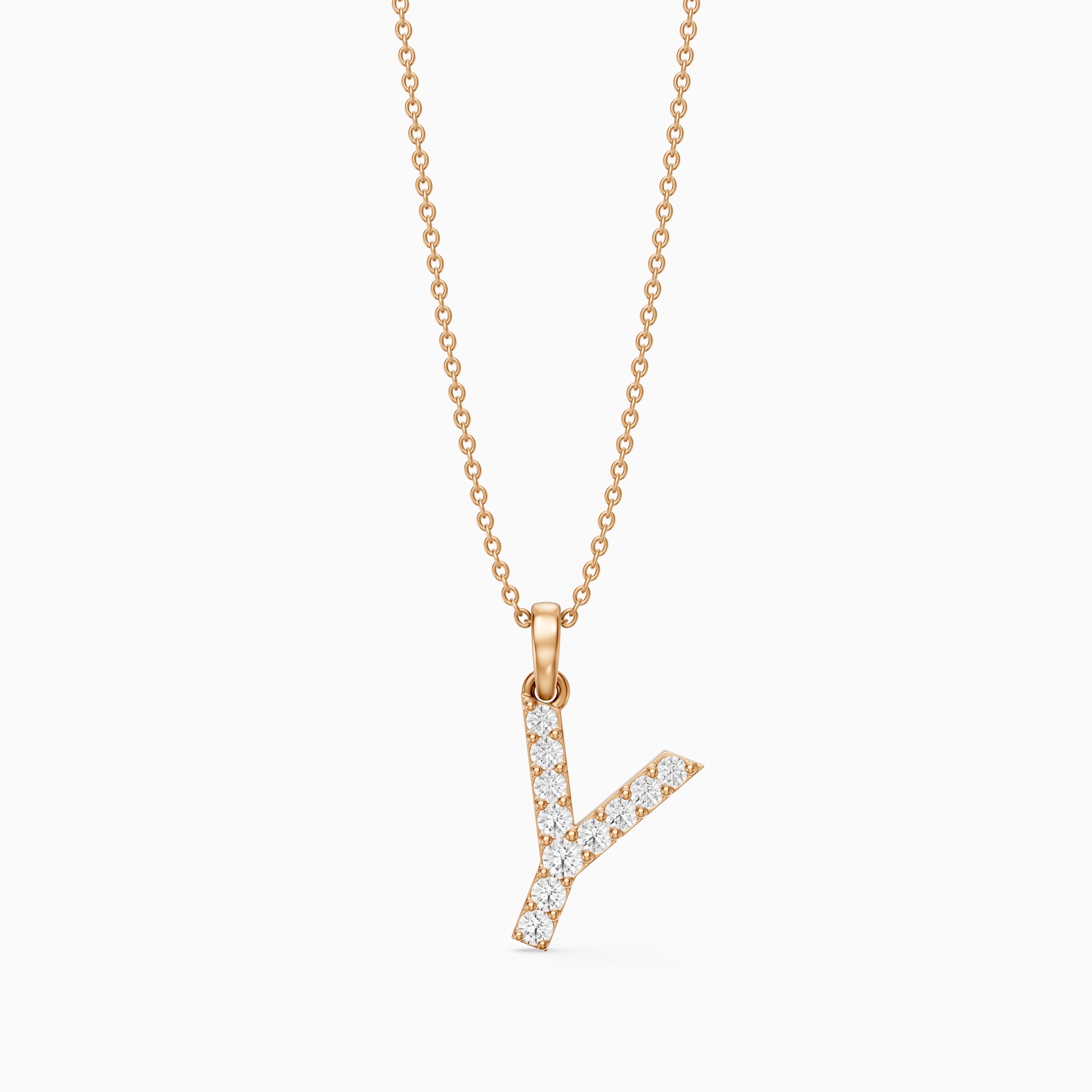 Ainsley Lab Grown Diamond Y Initial Pendant Necklace