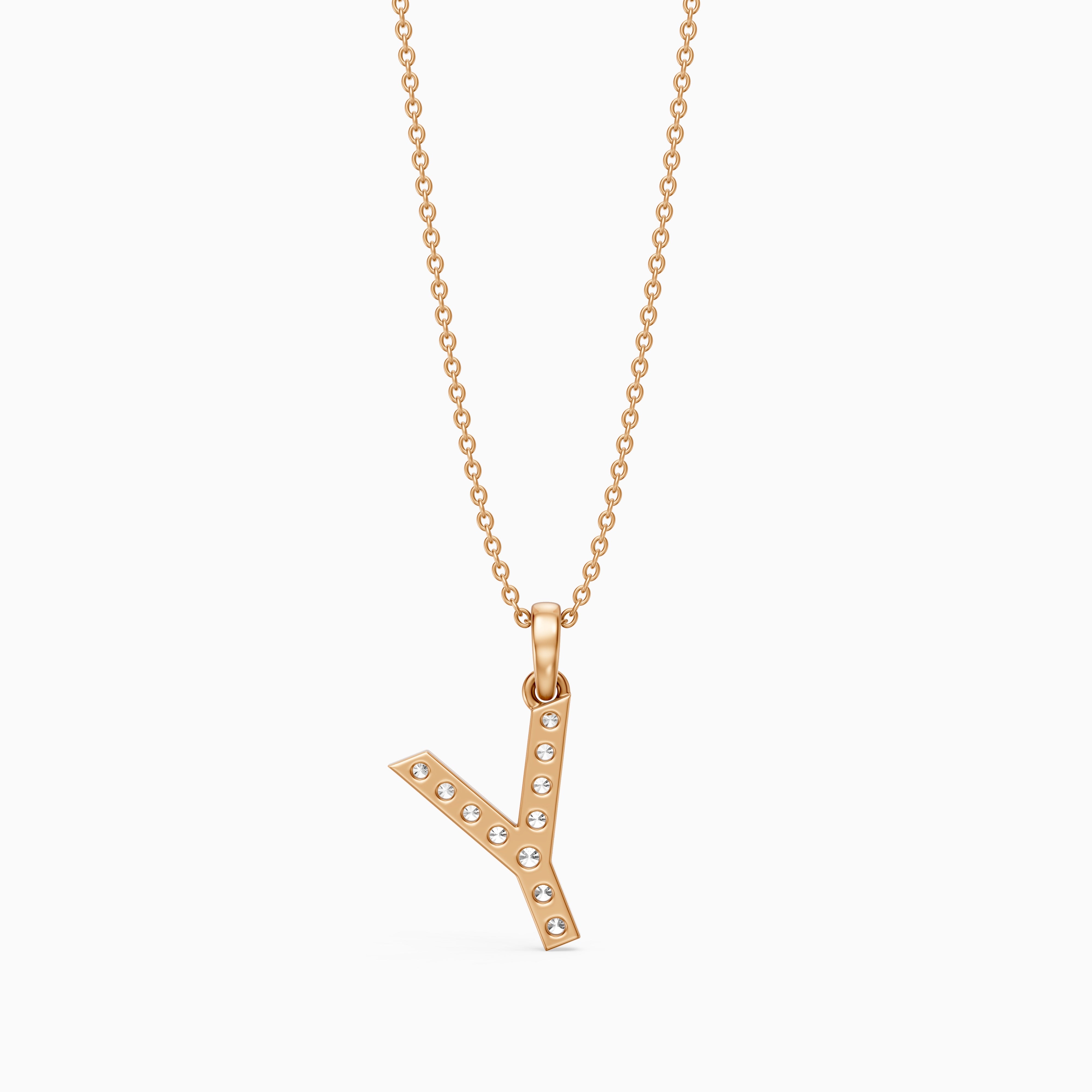Ainsley Lab Grown Diamond Y Initial Pendant Necklace