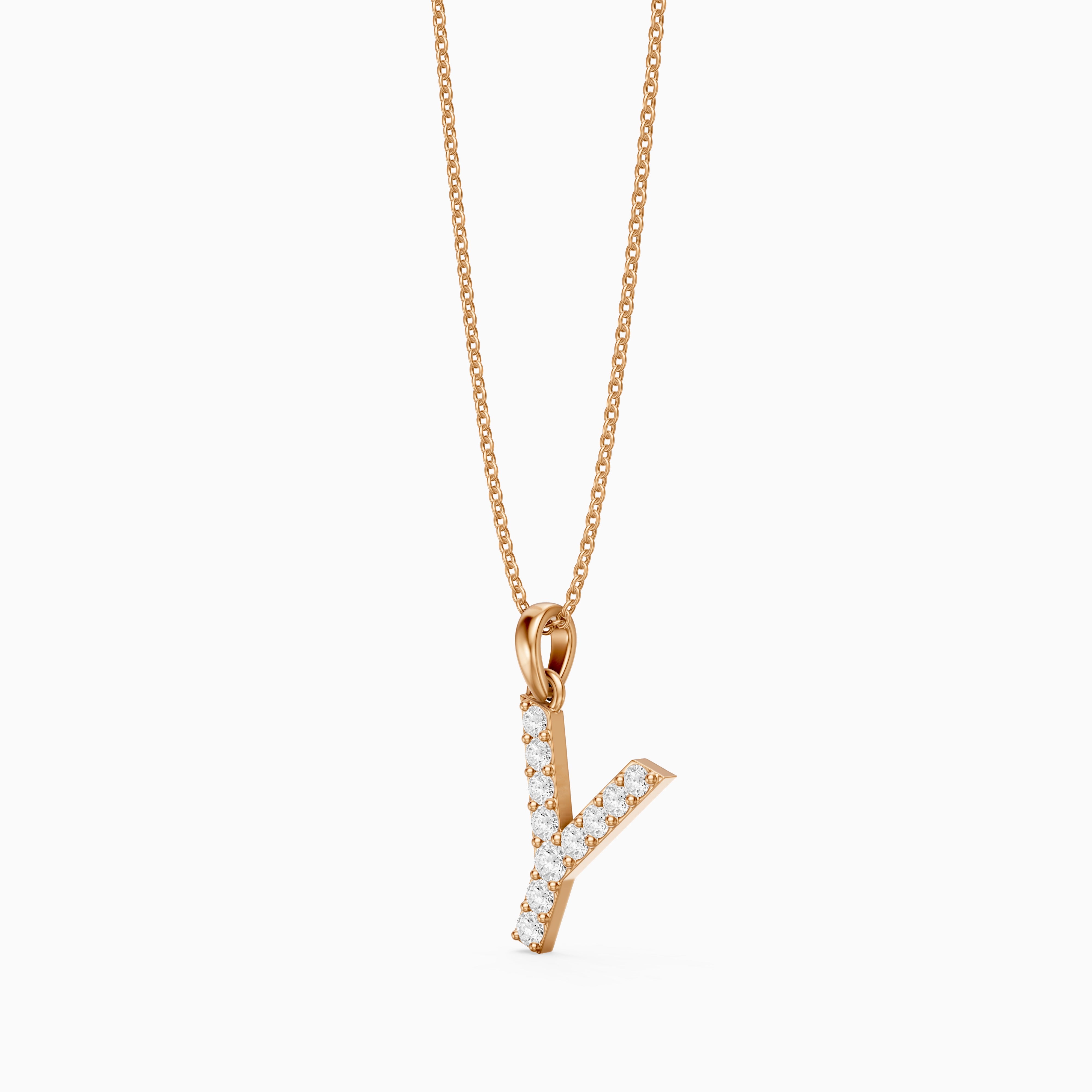 Ainsley Lab Grown Diamond Y Initial Pendant Necklace