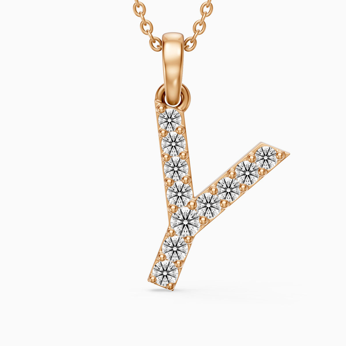 Ainsley Lab Grown Diamond Y Initial Pendant Necklace