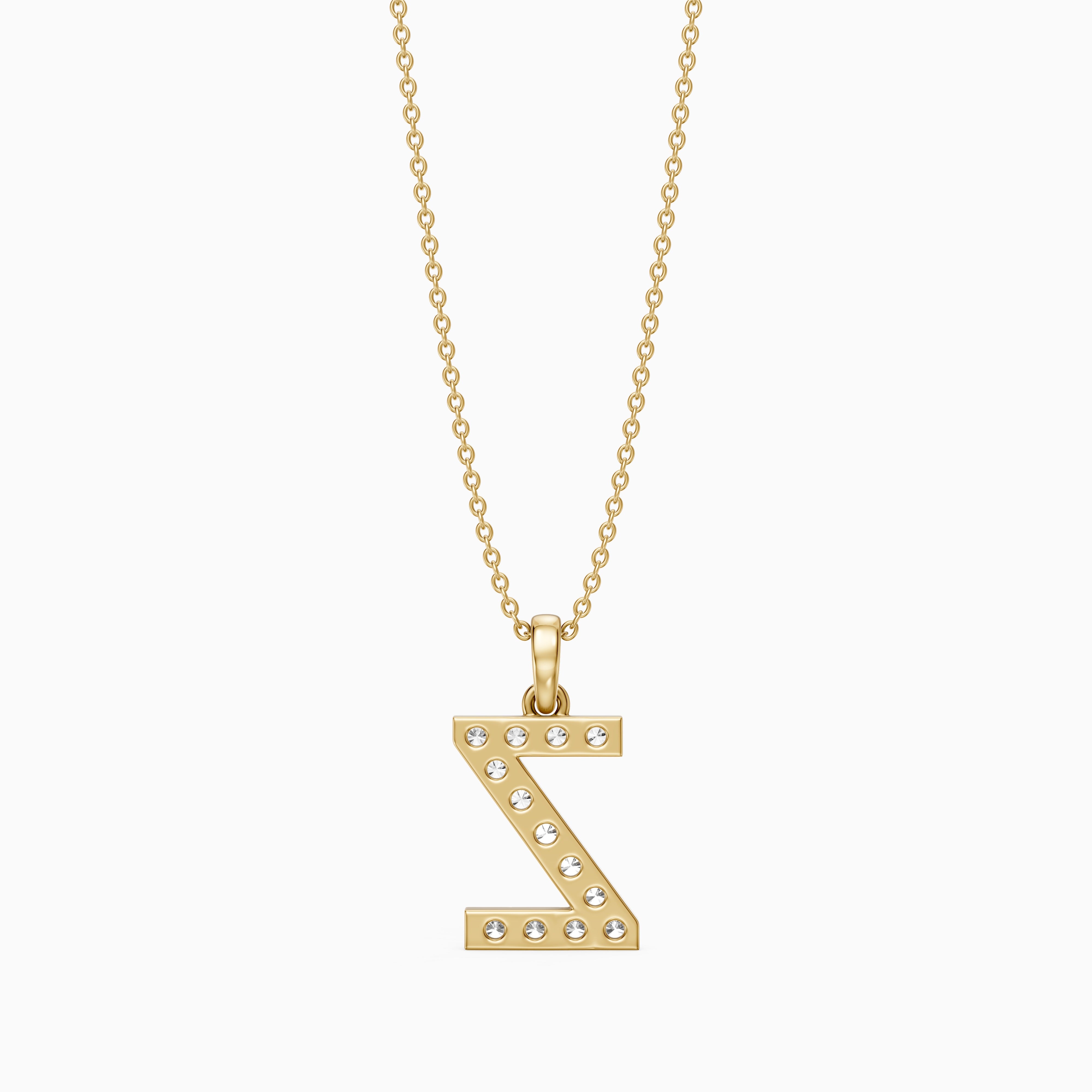 Kallie Lab Grown Diamond Z Initial Pendant Necklace