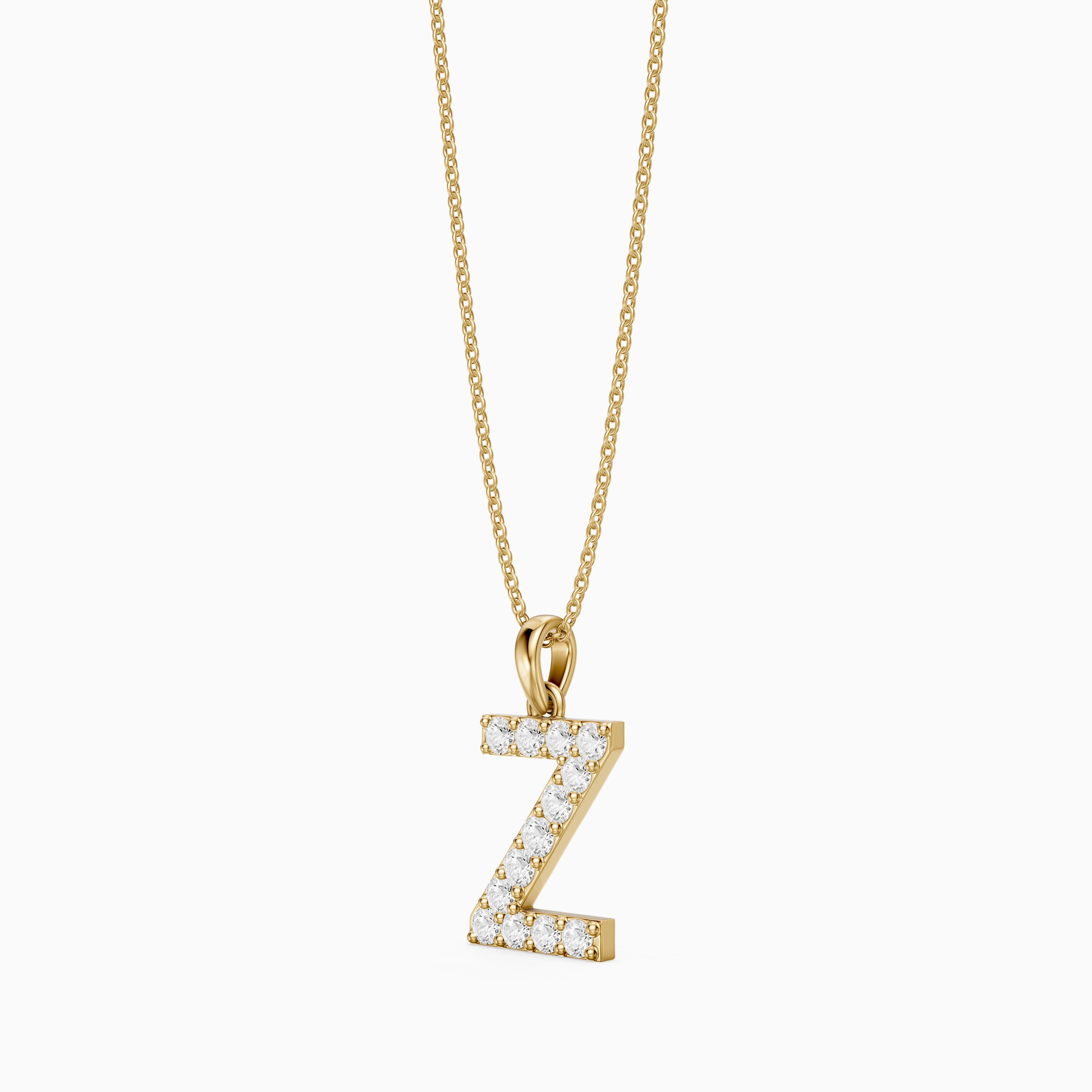 Kallie Lab Grown Diamond Z Initial Pendant Necklace
