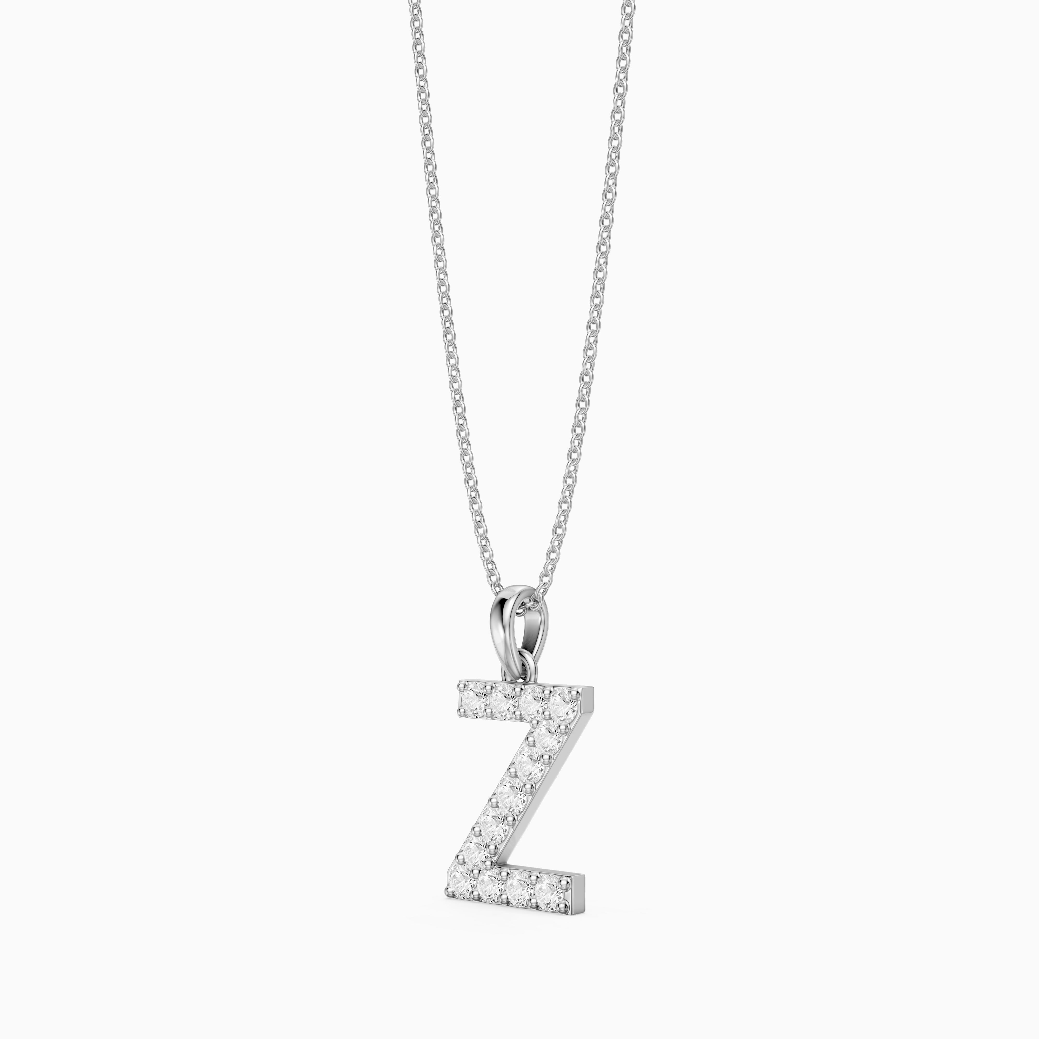 Kallie Lab Grown Diamond Z Initial Pendant Necklace
